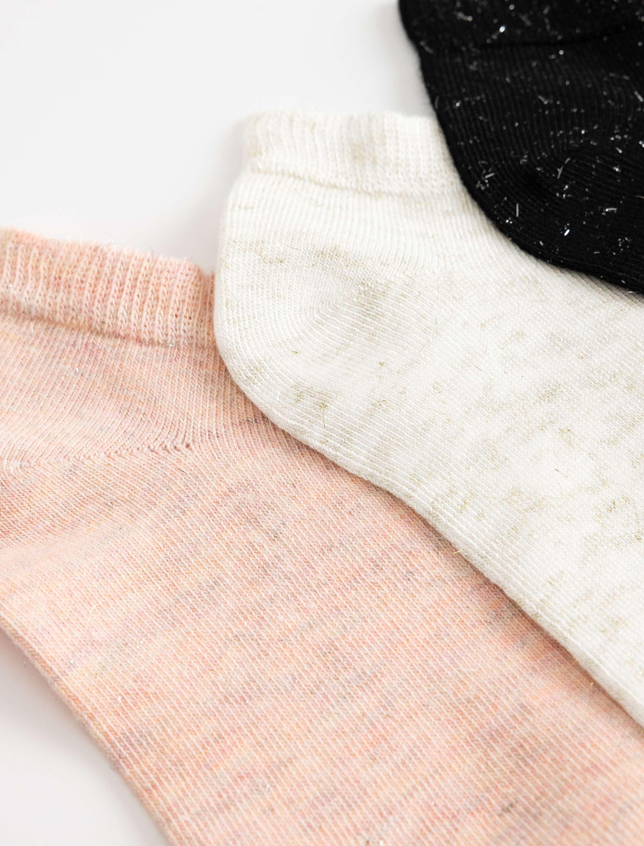  Kadın Simli 3'lü Patik Çorap Seti