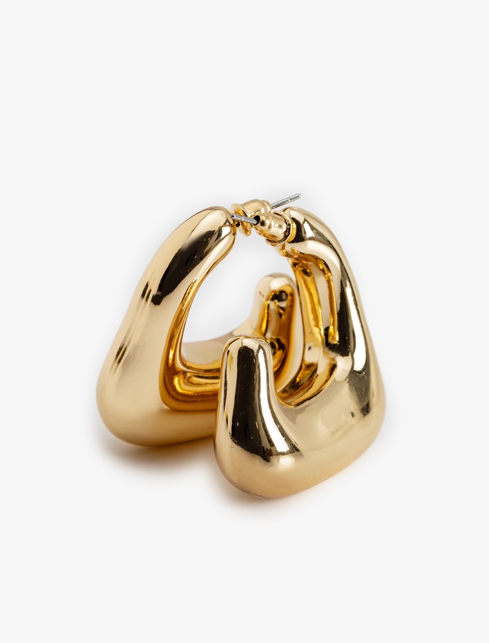 Kadın Büyük Boy Geometrik Halka Küpe