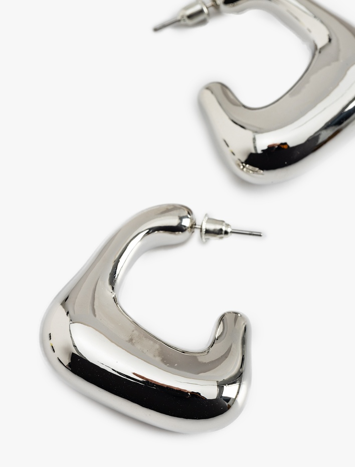 Kadın Büyük Boy Geometrik Halka Küpe