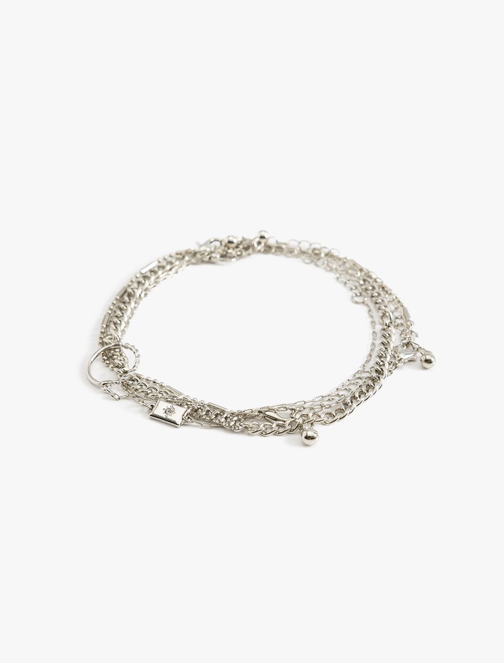 Kadın Zincir Detaylı 4'lü Bileklik Seti