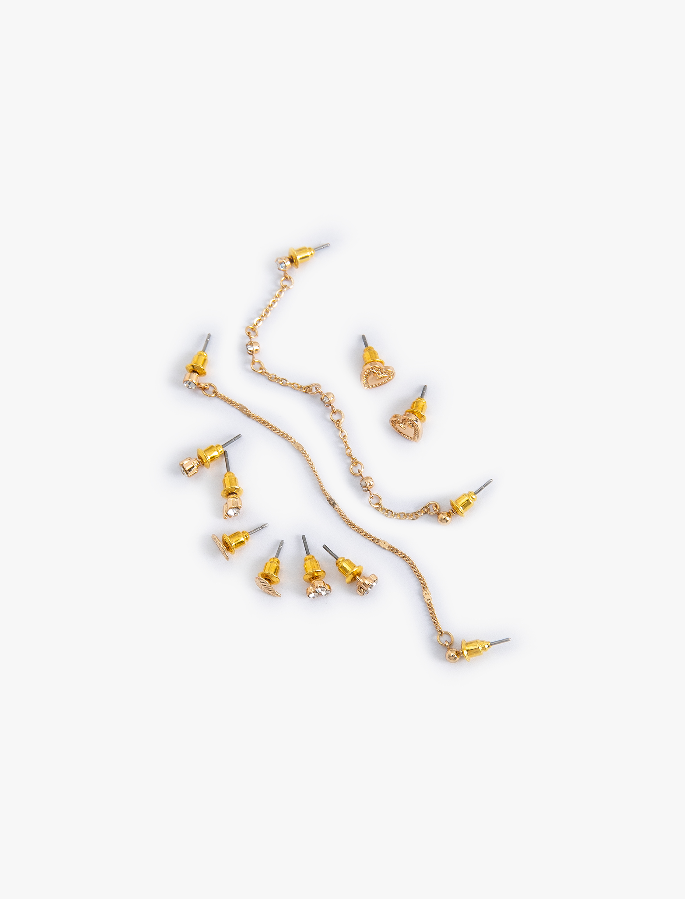  Kadın Taş Detaylı 6'lı Küpe Seti