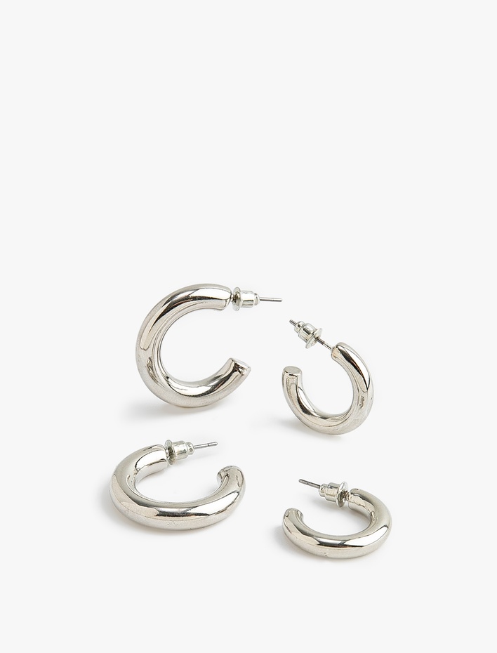 Kadın 2'li Çelik Küpe Seti