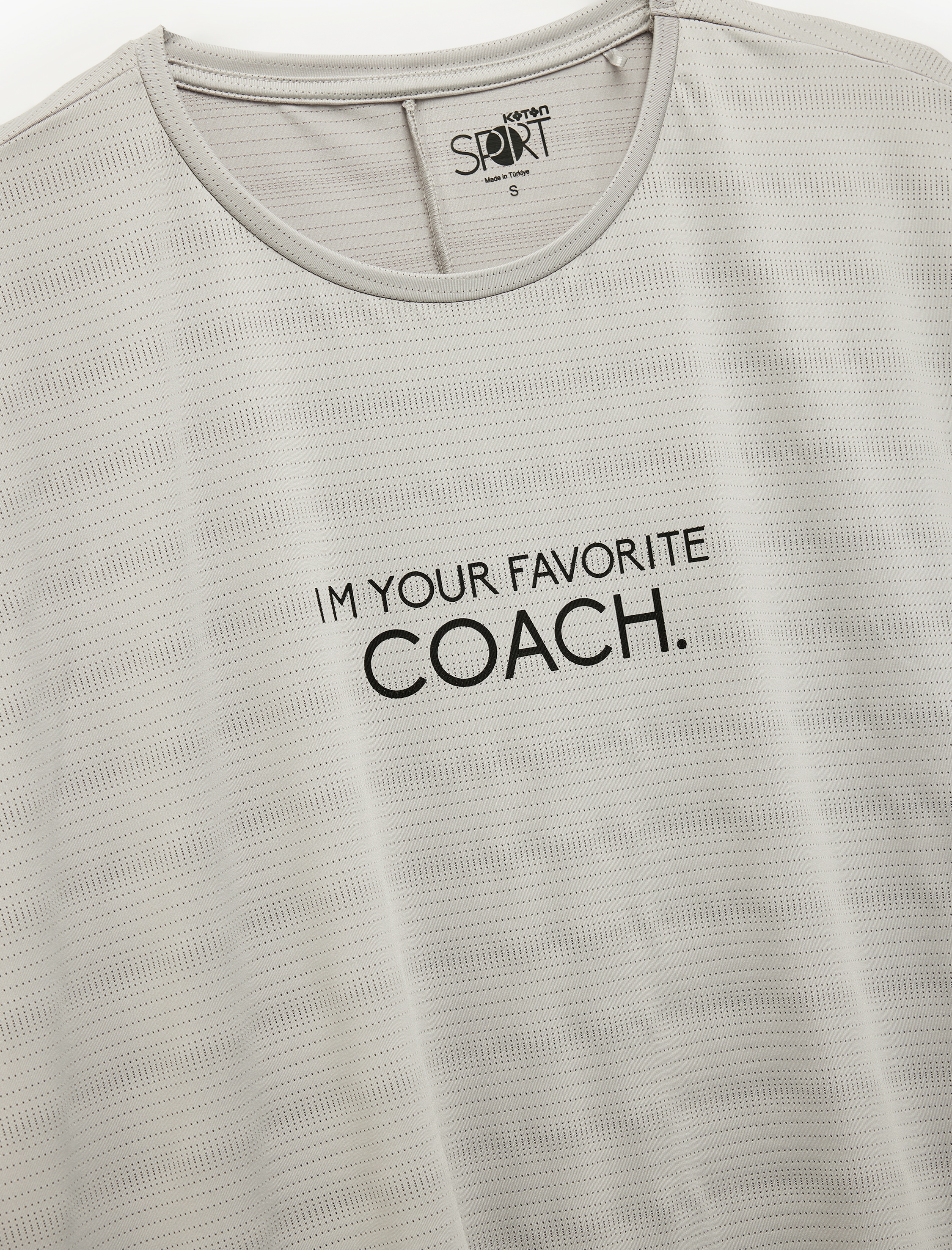   Rahat Kalıp Kısa Kollu Bisiklet Yaka Baskılı Spor Tişört