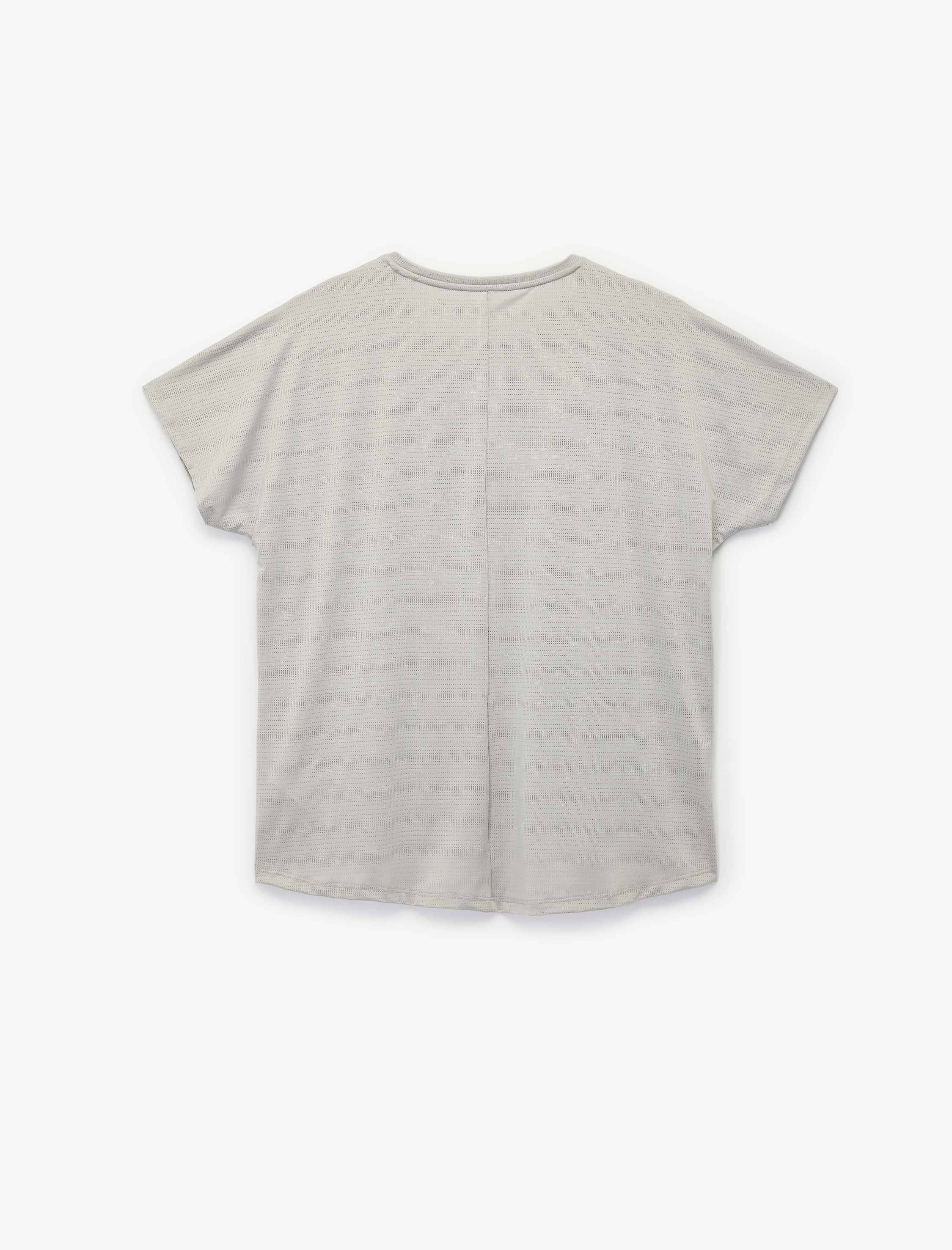   Rahat Kalıp Kısa Kollu Bisiklet Yaka Baskılı Spor Tişört