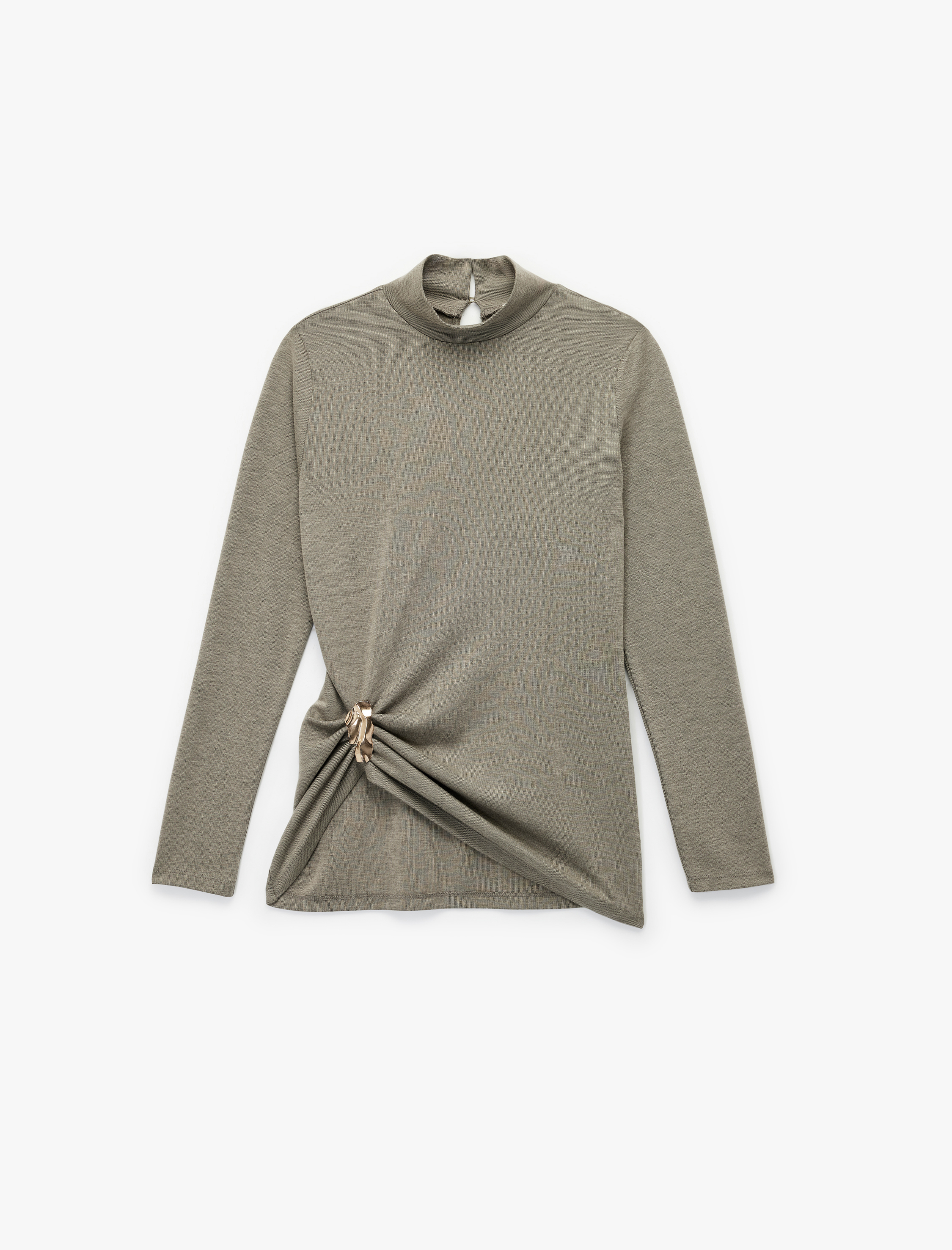   Aksesuar Detaylı Uzun Kollu Balıkçı Yaka Body