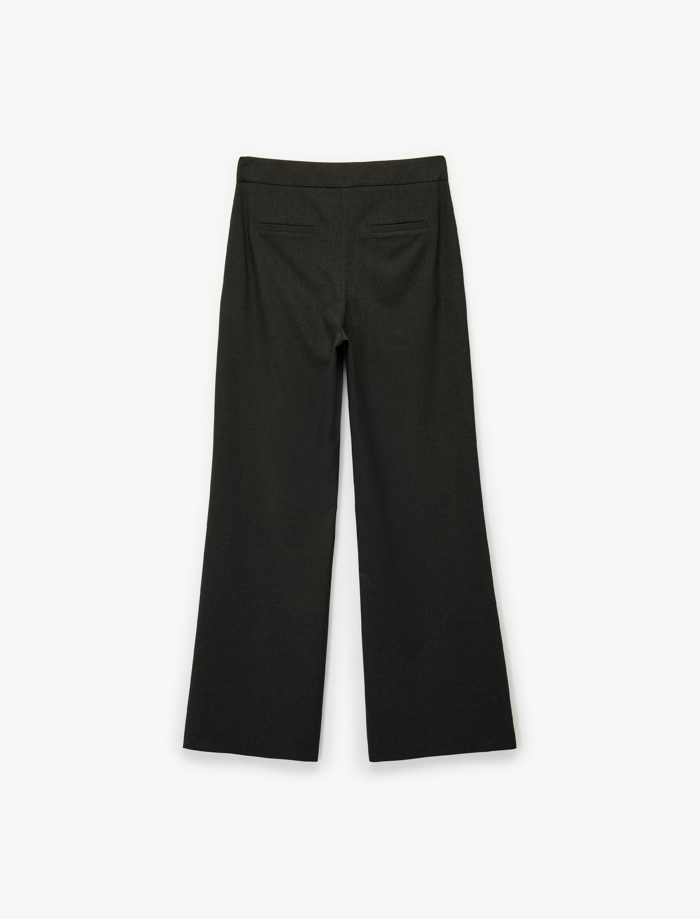   Yüksek Bel Cep Detaylı Viskon Karışımlı Geniş Paça Pantolon