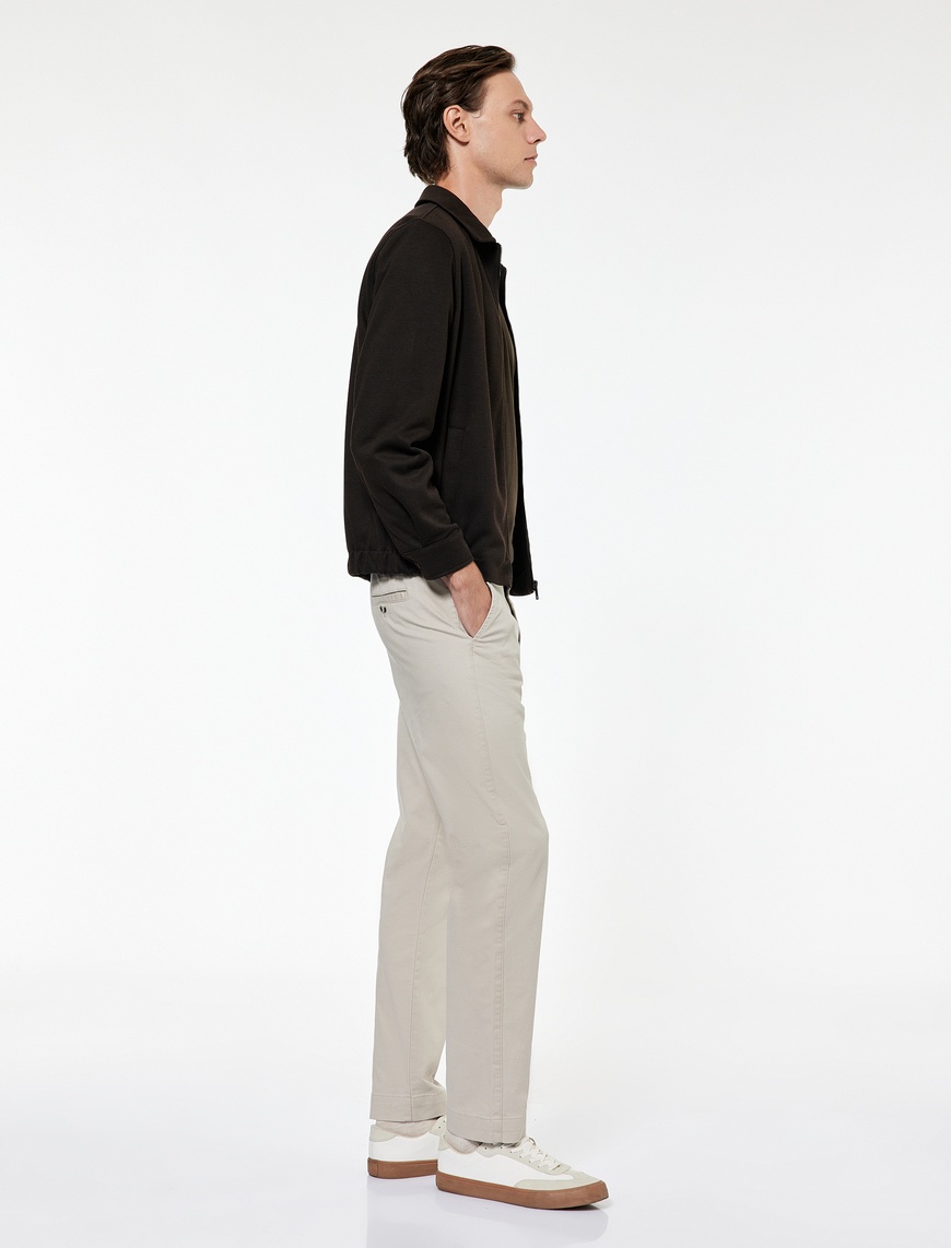   Pamuklu Gabardin Cep Detaylı Chino Pantolon