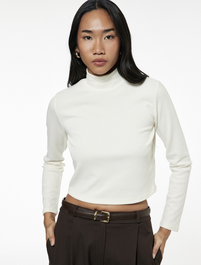  Regular Fit Kaşkorse Dik Yaka Uzun Kollu Body