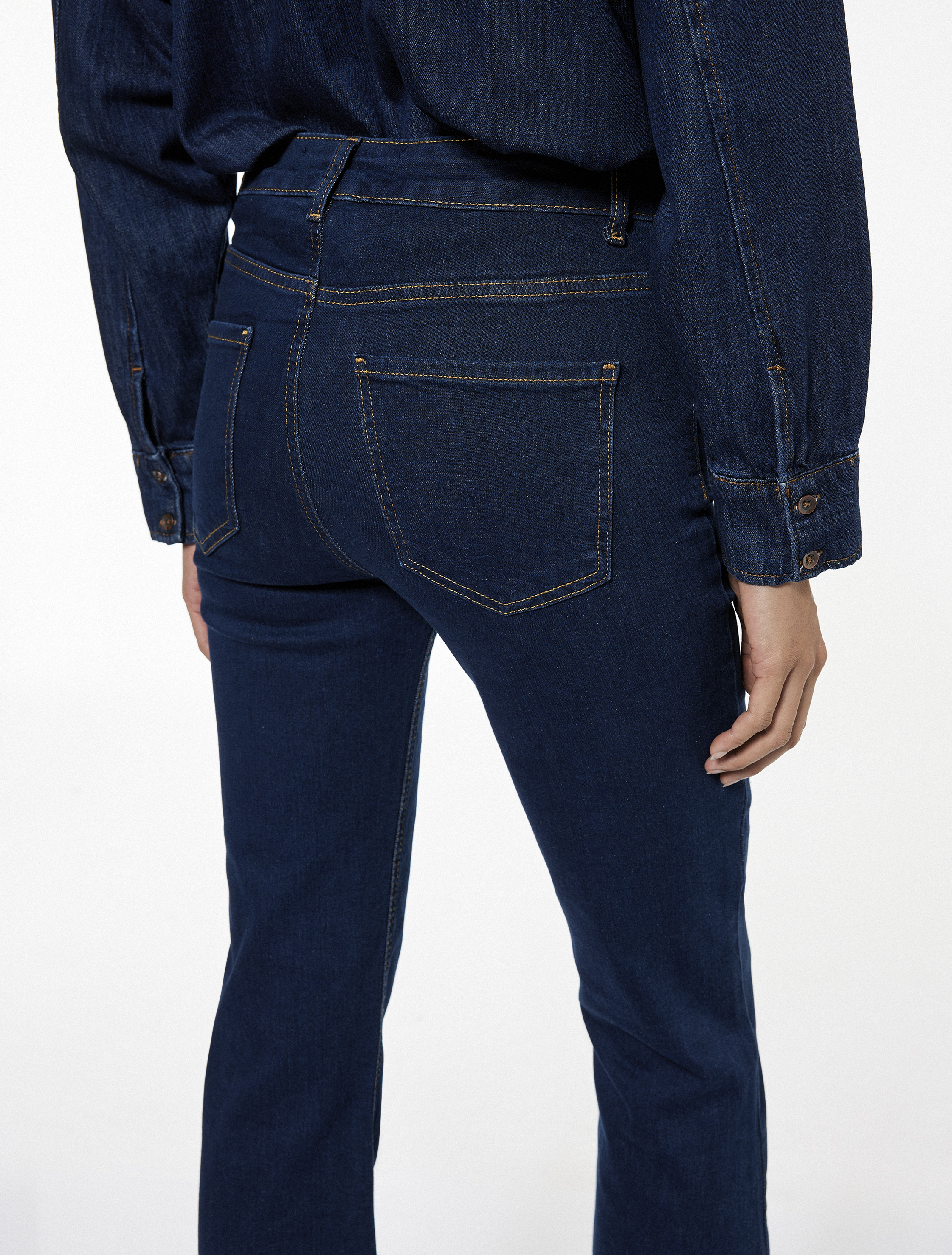 Dar Kalıp Pamuklu Yüksek Bel İspanyol Paça Jean Pantolon - Flare Jeans