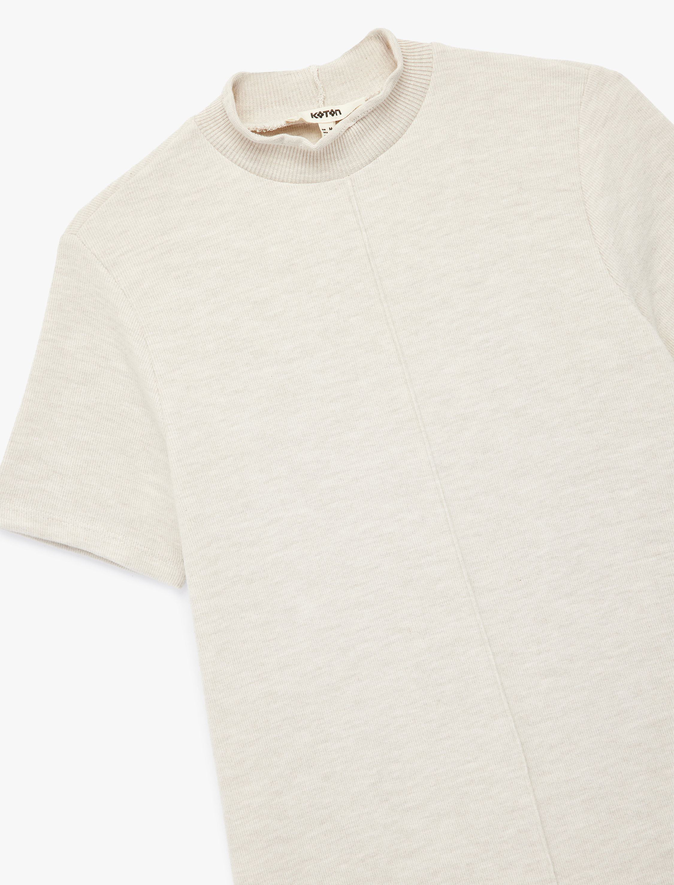   Slim Fit Kısa Kollu Dik Yaka Mini Triko Elbise