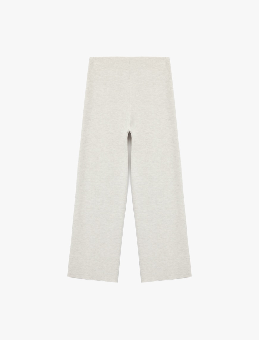   Normal Bel Nervürlü Bol Paça Pantolon