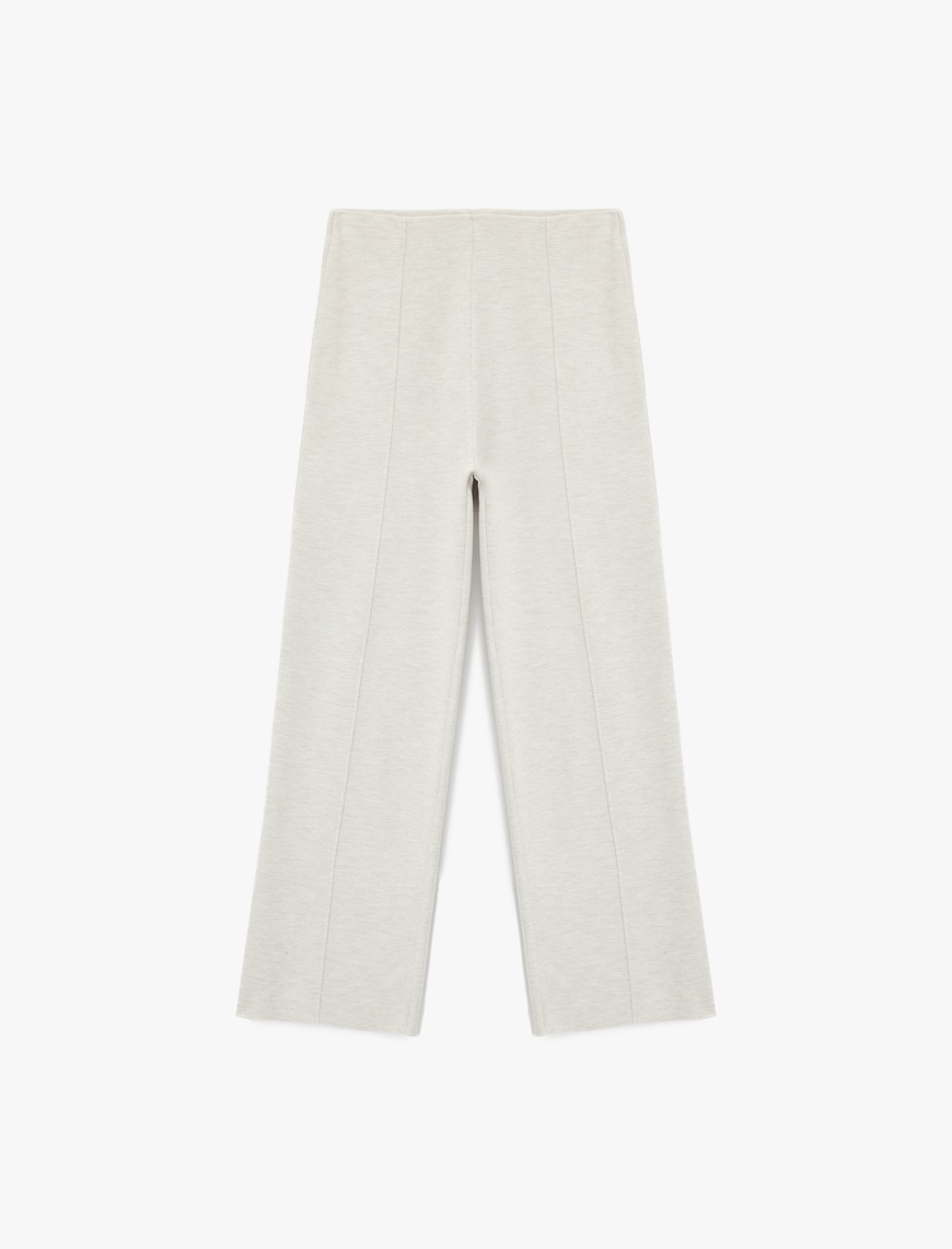   Normal Bel Nervürlü Bol Paça Pantolon