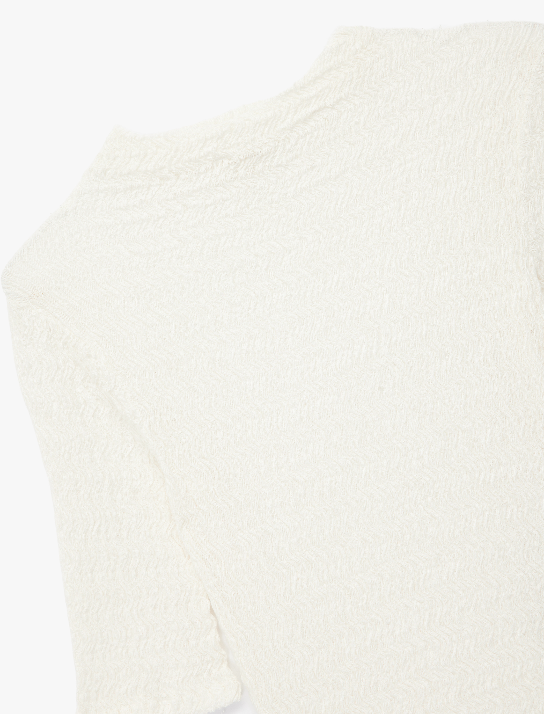 Bürümcük Kumaş Slim Fit Kısa Kollu Yuvarlak Hafif Dik Yaka Dokulu Tişört