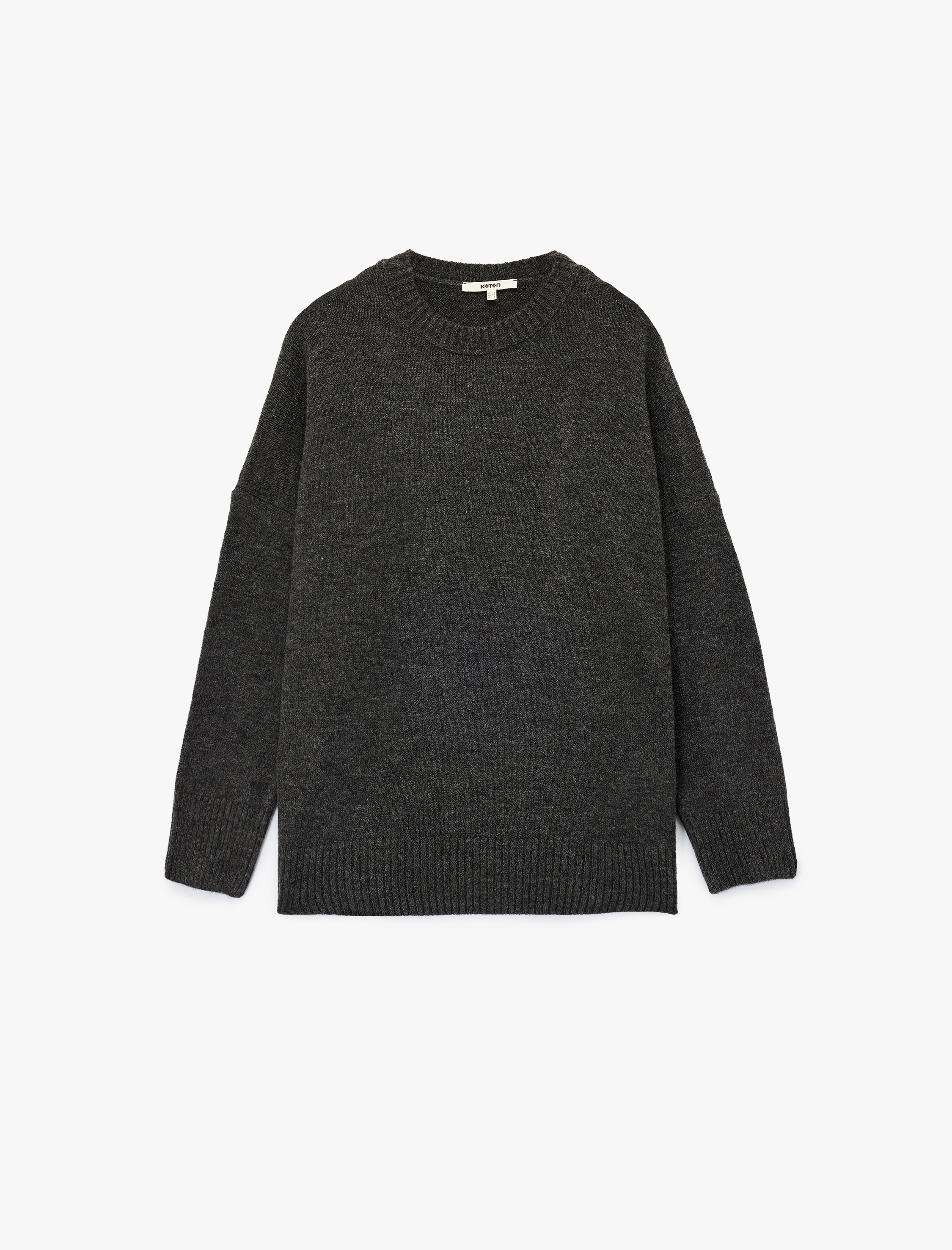   Uzun Kollu Bisiklet Yaka Triko Oversize Kazak