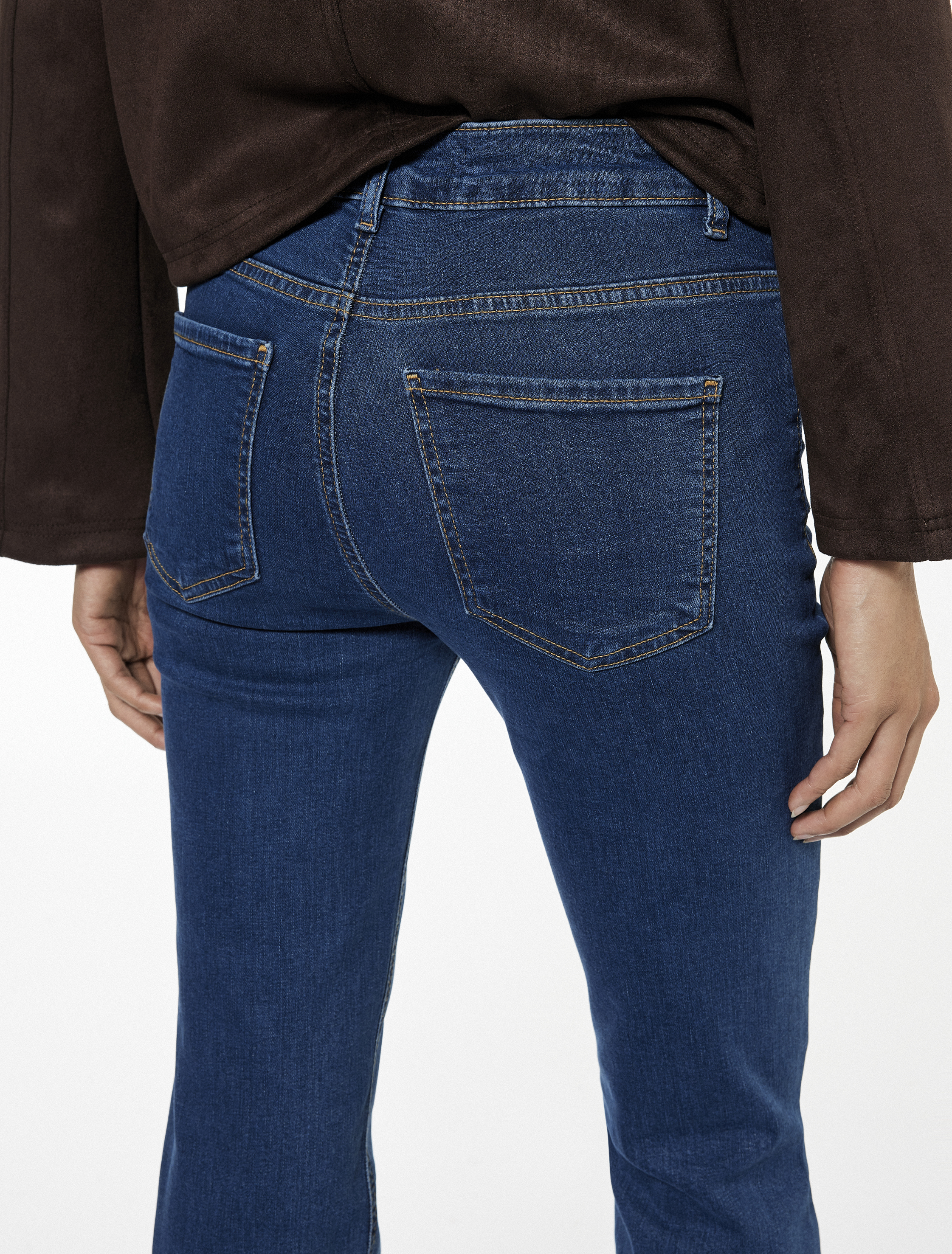   Dar Kalıp Pamuklu Yüksek Bel İspanyol Paça Jean Pantolon - Flare Jeans