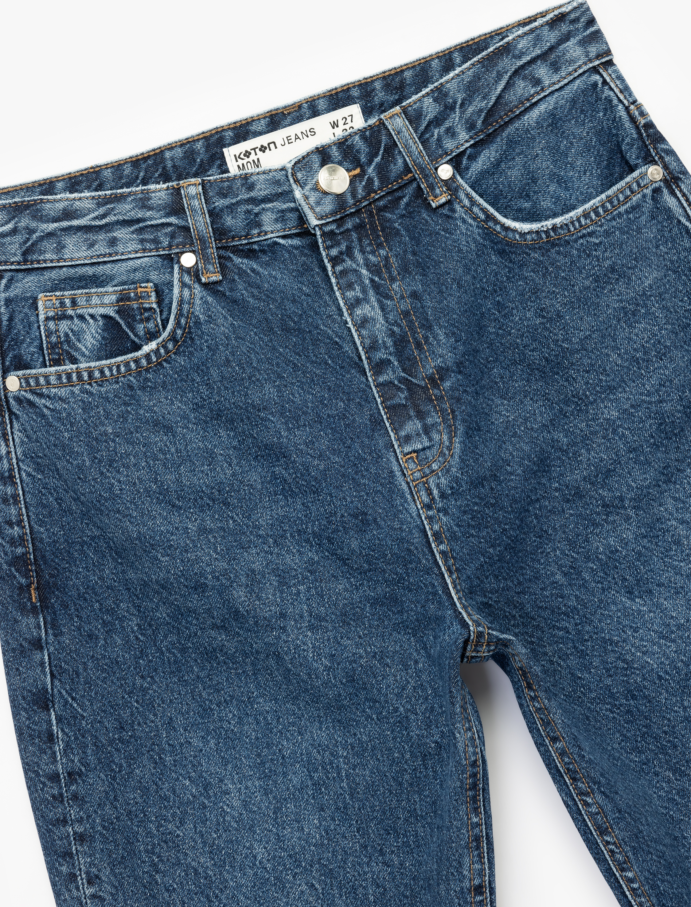   Pamuklu Yüksek Bel Regular Fit Mom Jean Pantolon - Mom Jeans
