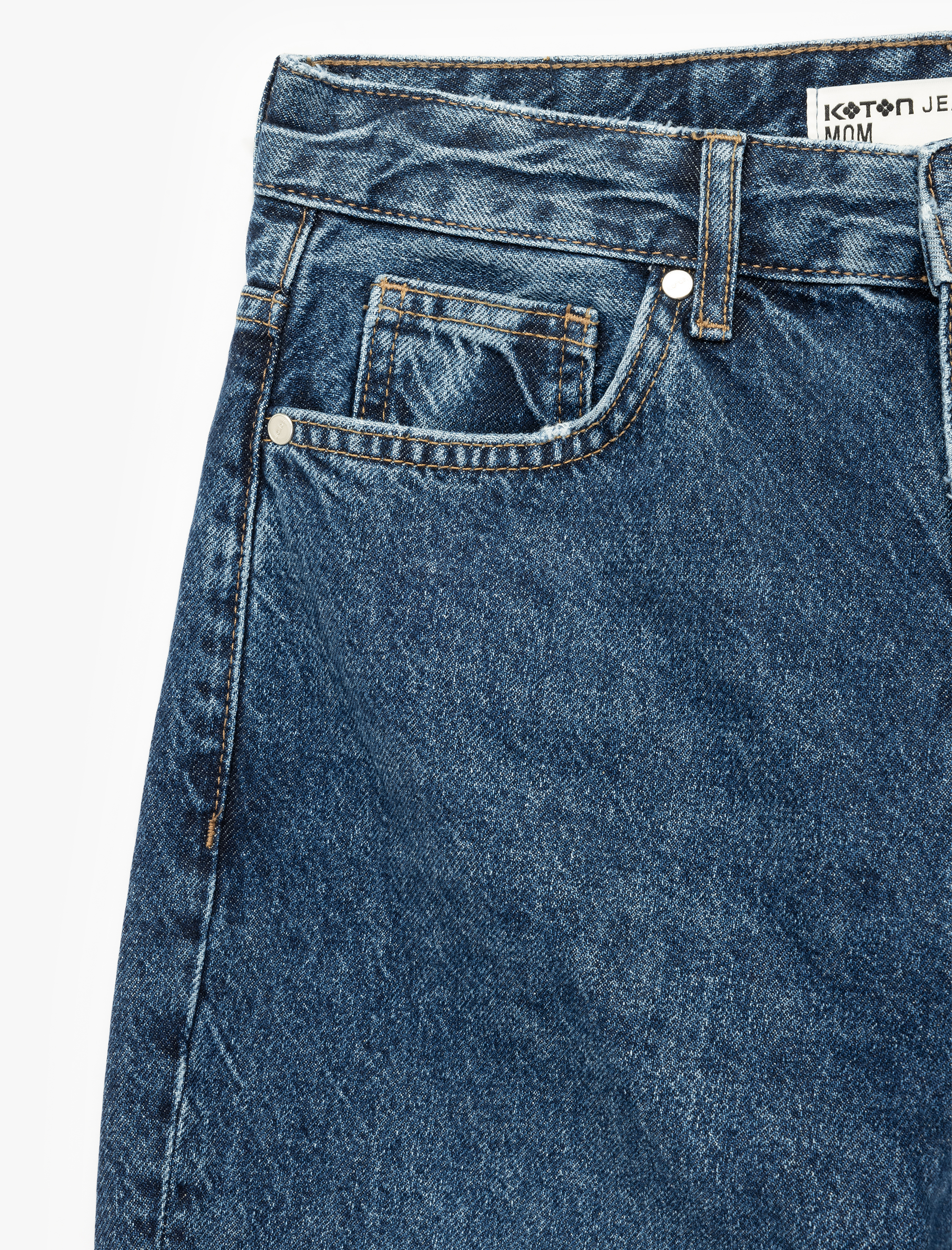   Pamuklu Yüksek Bel Regular Fit Mom Jean Pantolon - Mom Jeans