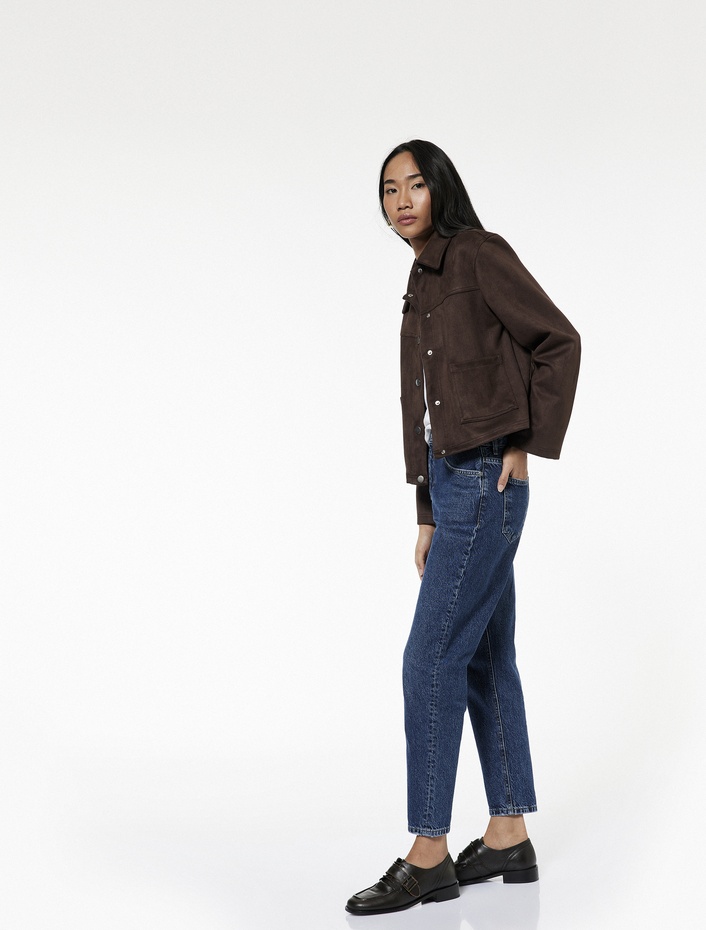  Pamuklu Yüksek Bel Regular Fit Mom Jean Pantolon - Mom Jeans