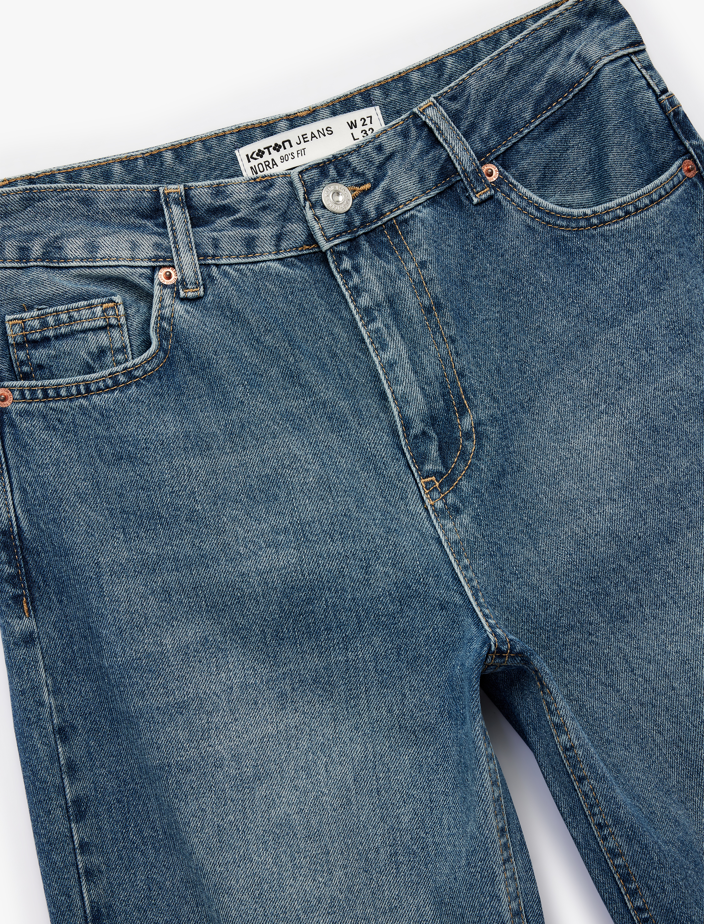   Cepli Standart Bel Düz Paça Jean  Pantolon - Straight Fit Jeans