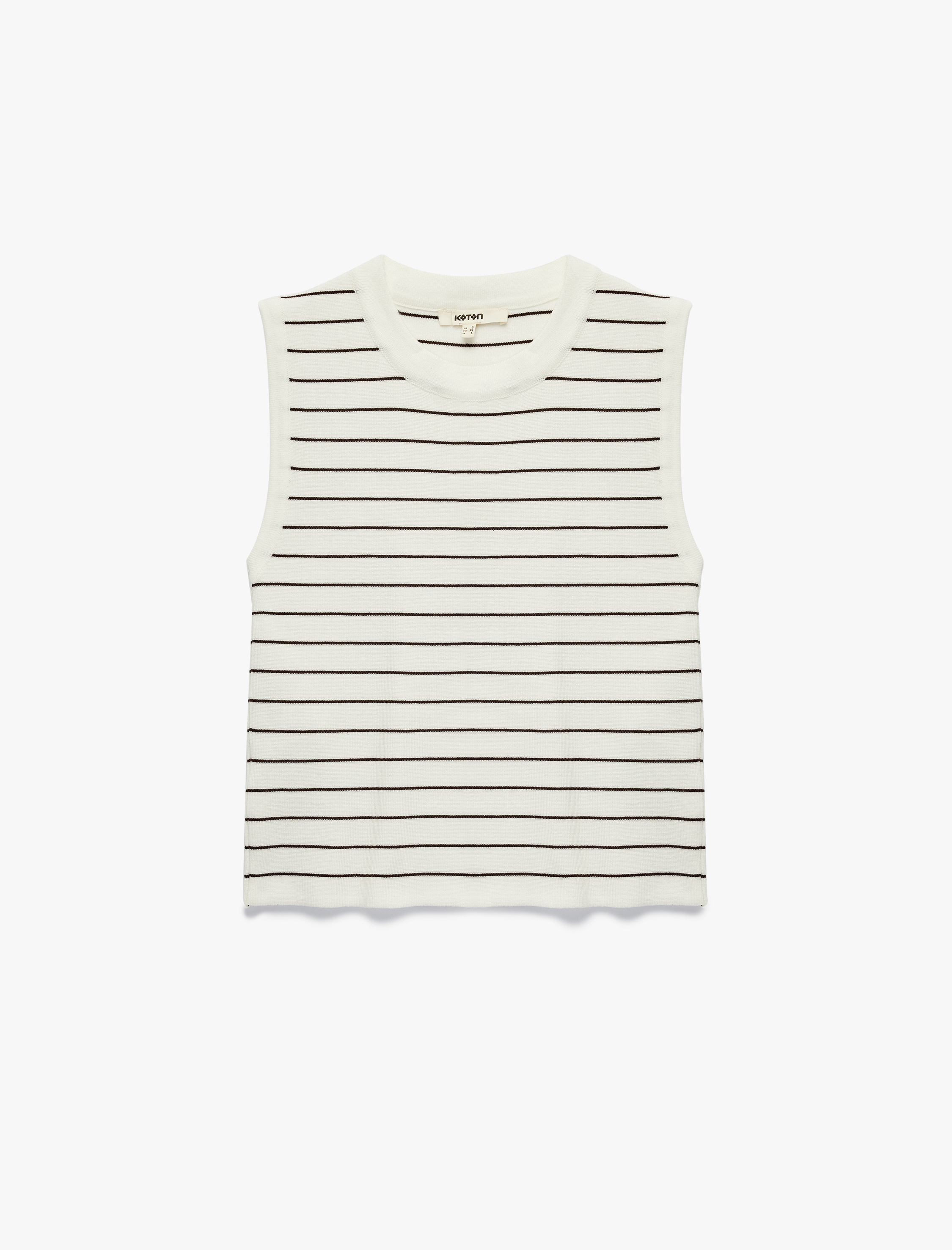   Bisiklet Yaka Kolsuz Triko Bluz