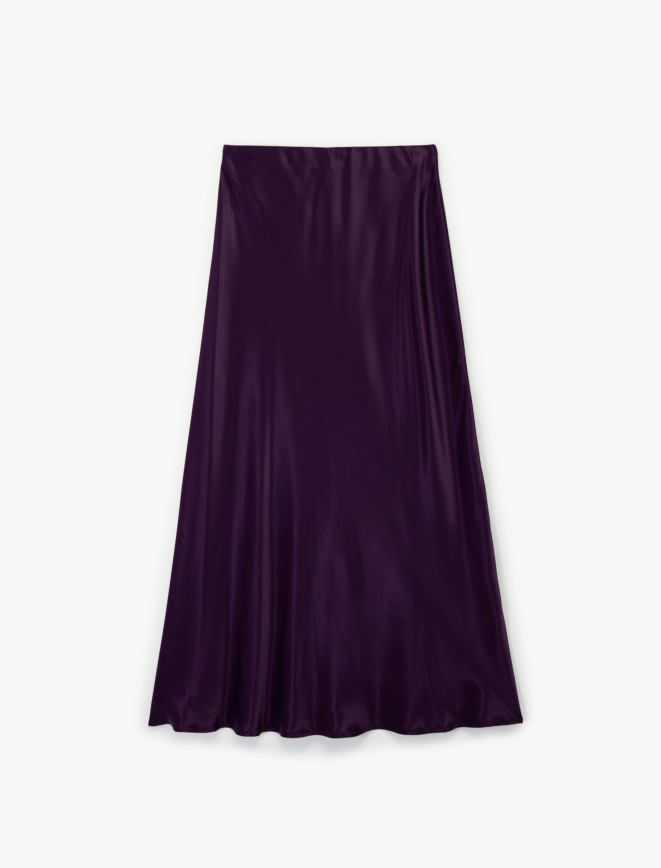   Viskon Kumaş Kloş Midi Boy Saten Etek