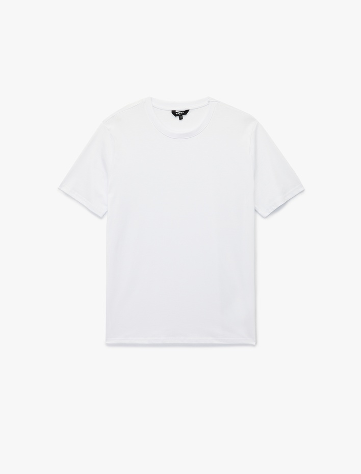  Regular Fit Kısa Kollu Bisiklet Yaka Basic Pamuklu Tişört