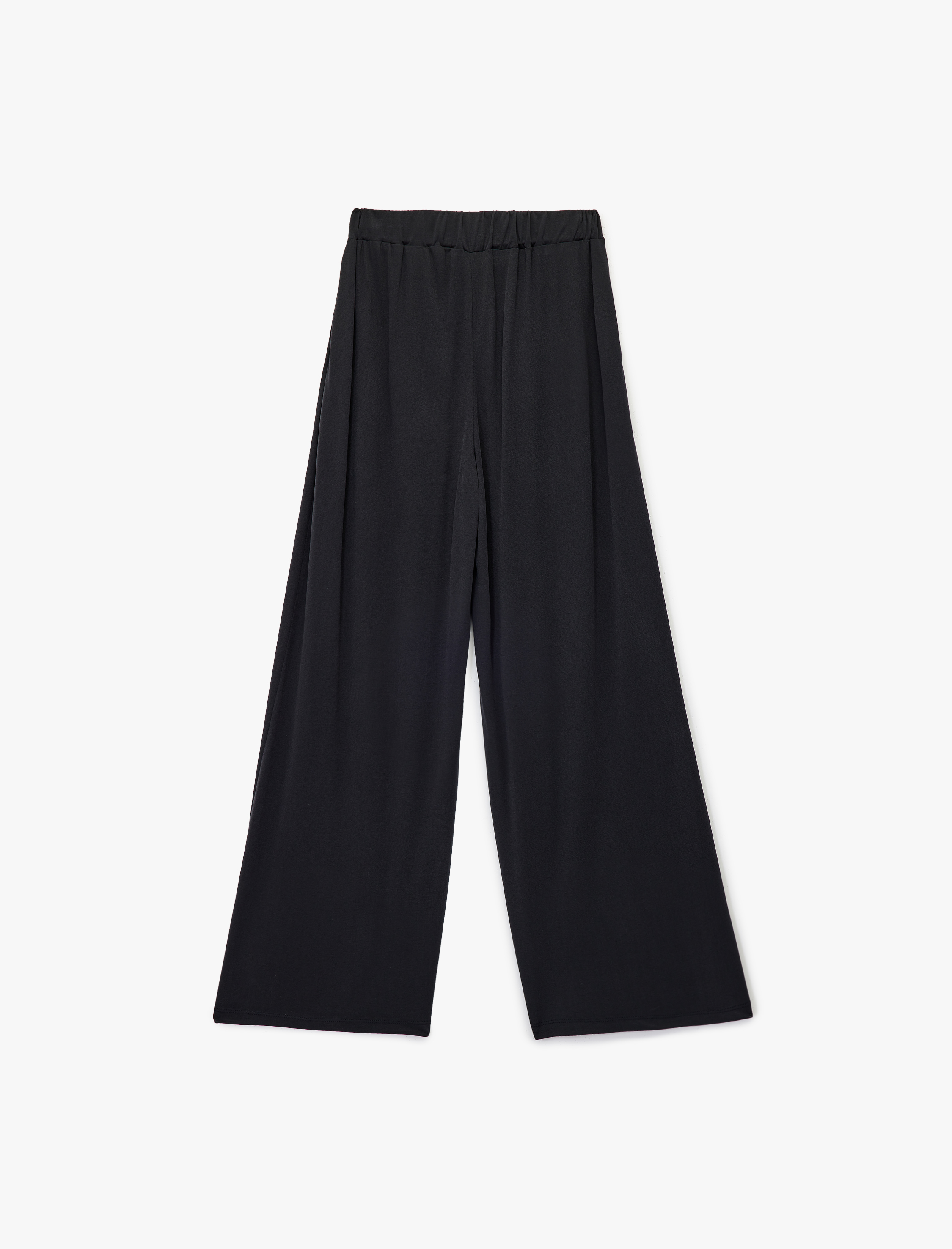   Yüksek Bel Rahat Kalıp Modal Pileli Geniş Paça Spor Eşofman Altı