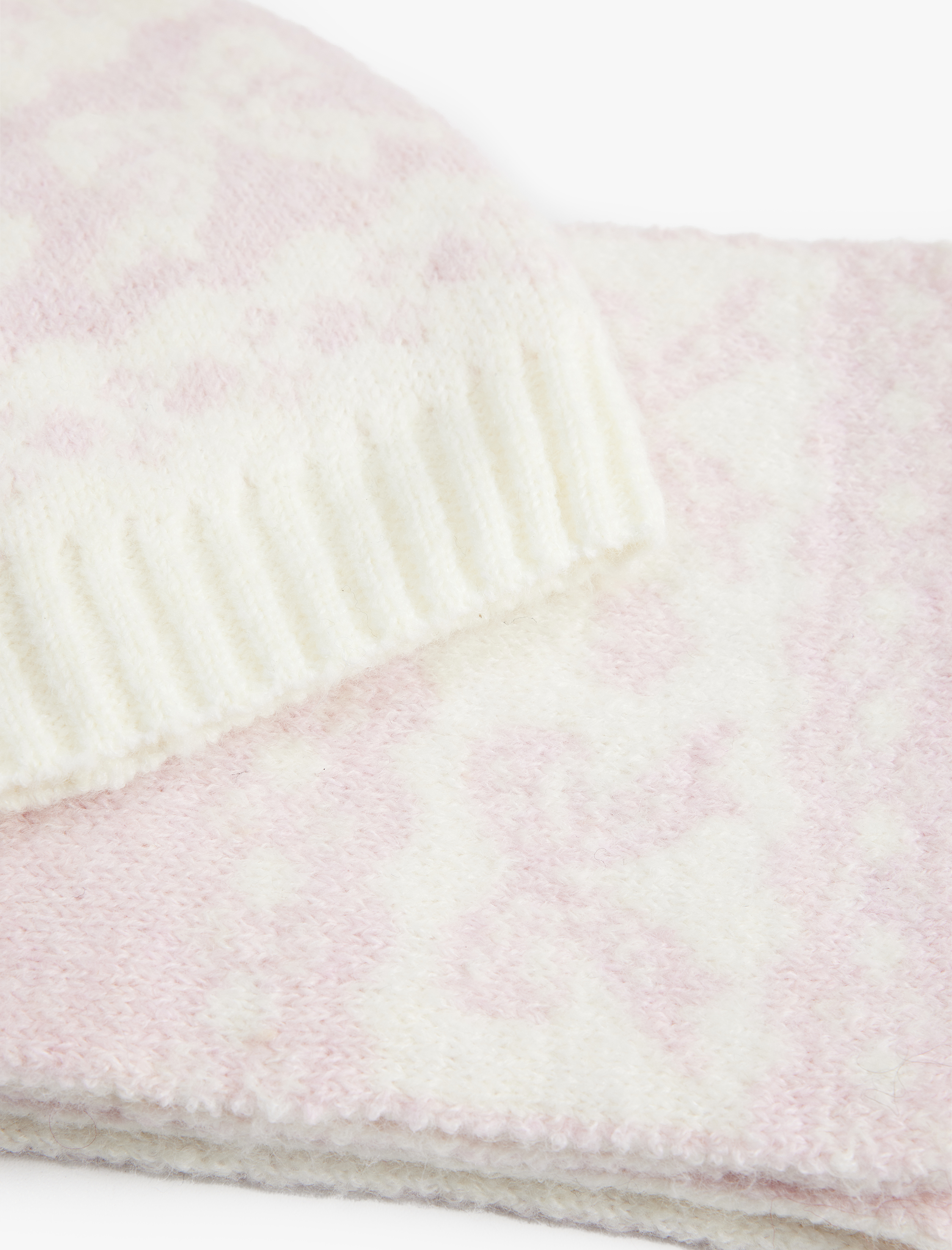  Kız Çocuk 2'li Desenli Bere ve Atkı Takımı