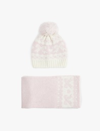 2'li Desenli Bere ve Atkı Takımı