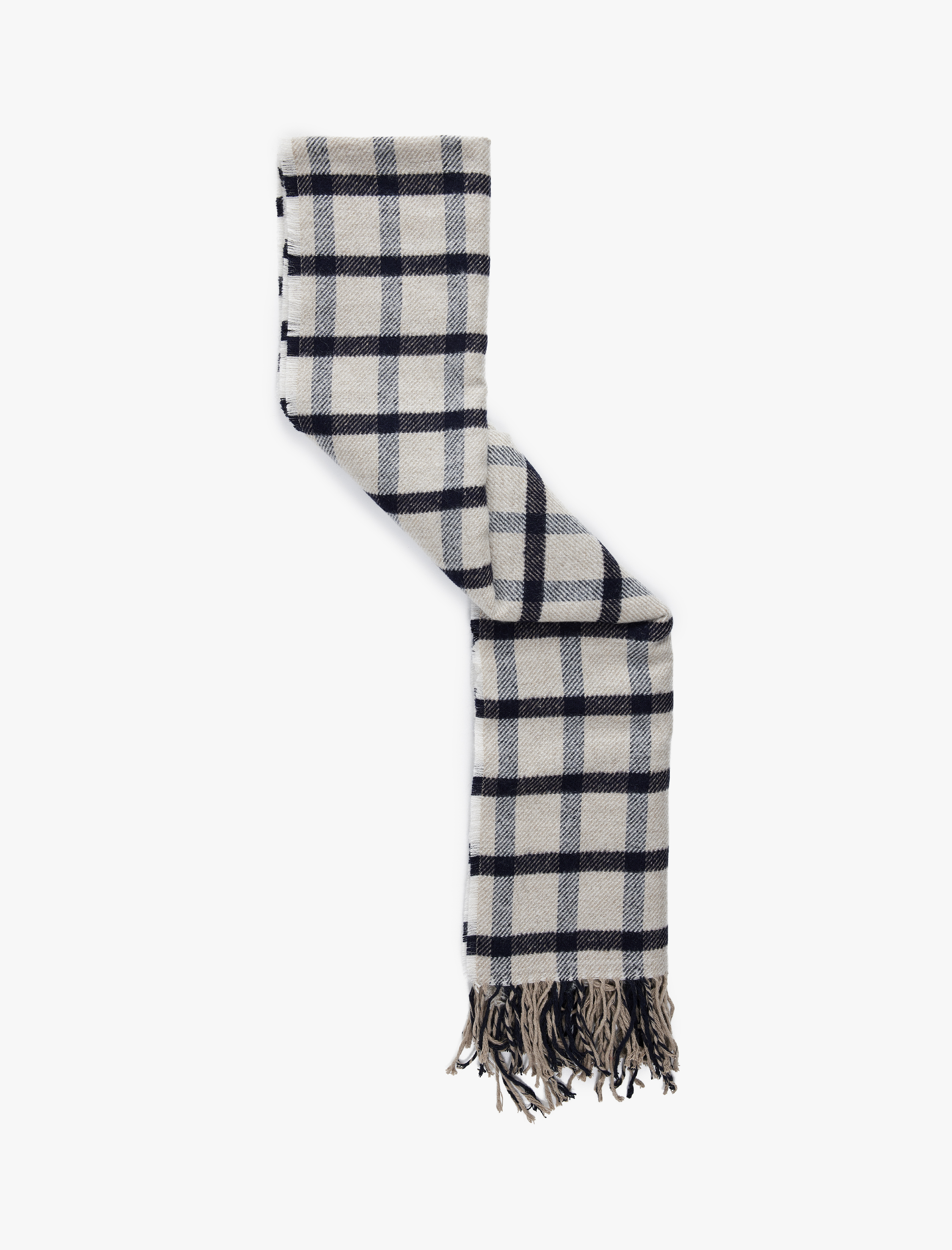  Kadın Püsküllü Ekoseli Uzun Atkı