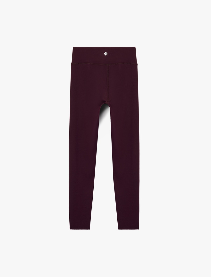   Yüksek Bel Skinny Fit İnterlok Dikiş Detaylı Spor Tayt