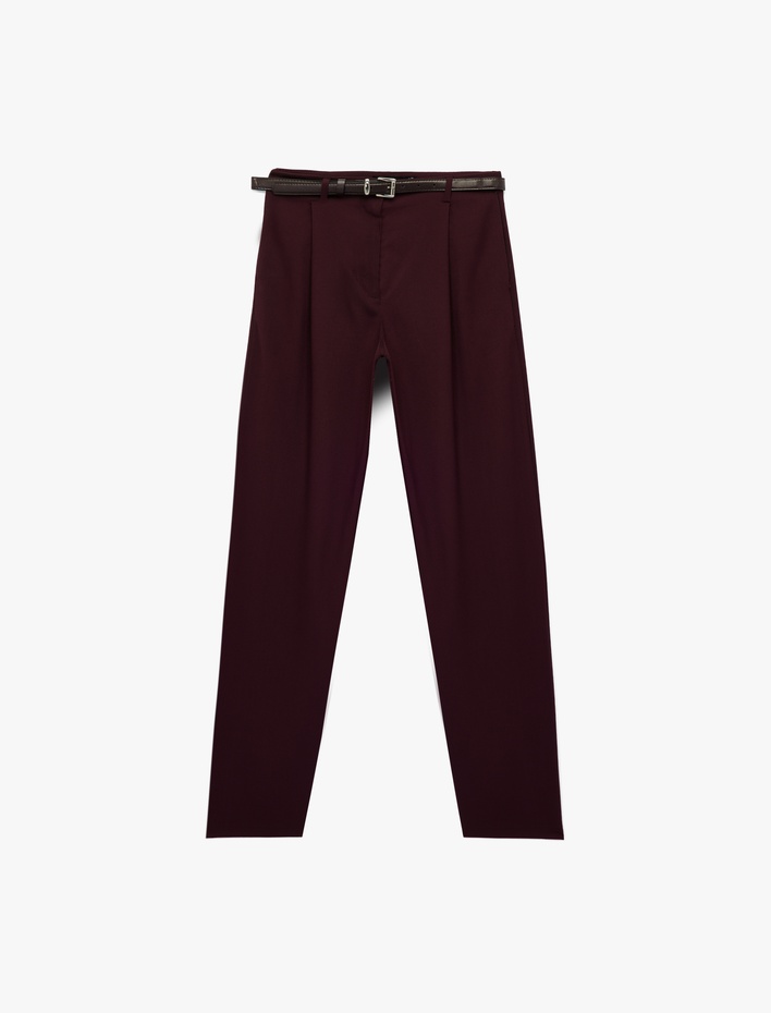  Normal Bel Regular Fit Cepli Kemerli Kumaş Pantolon