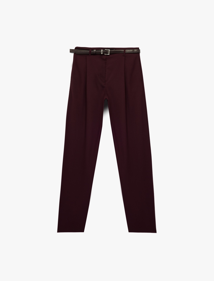   Normal Bel Regular Fit Cepli Kemerli Kumaş Pantolon