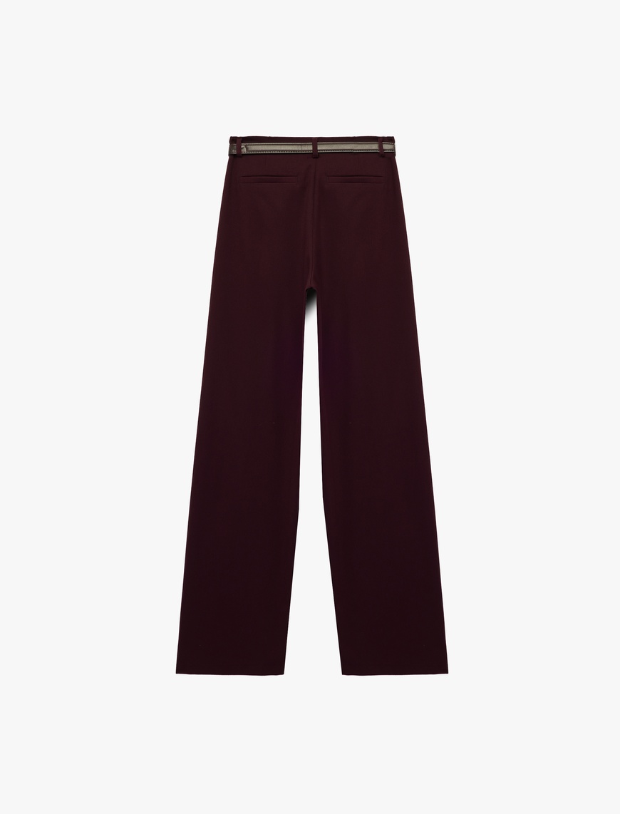   Normal Bel Regular Fit Cepli Kemerli Kumaş Pantolon