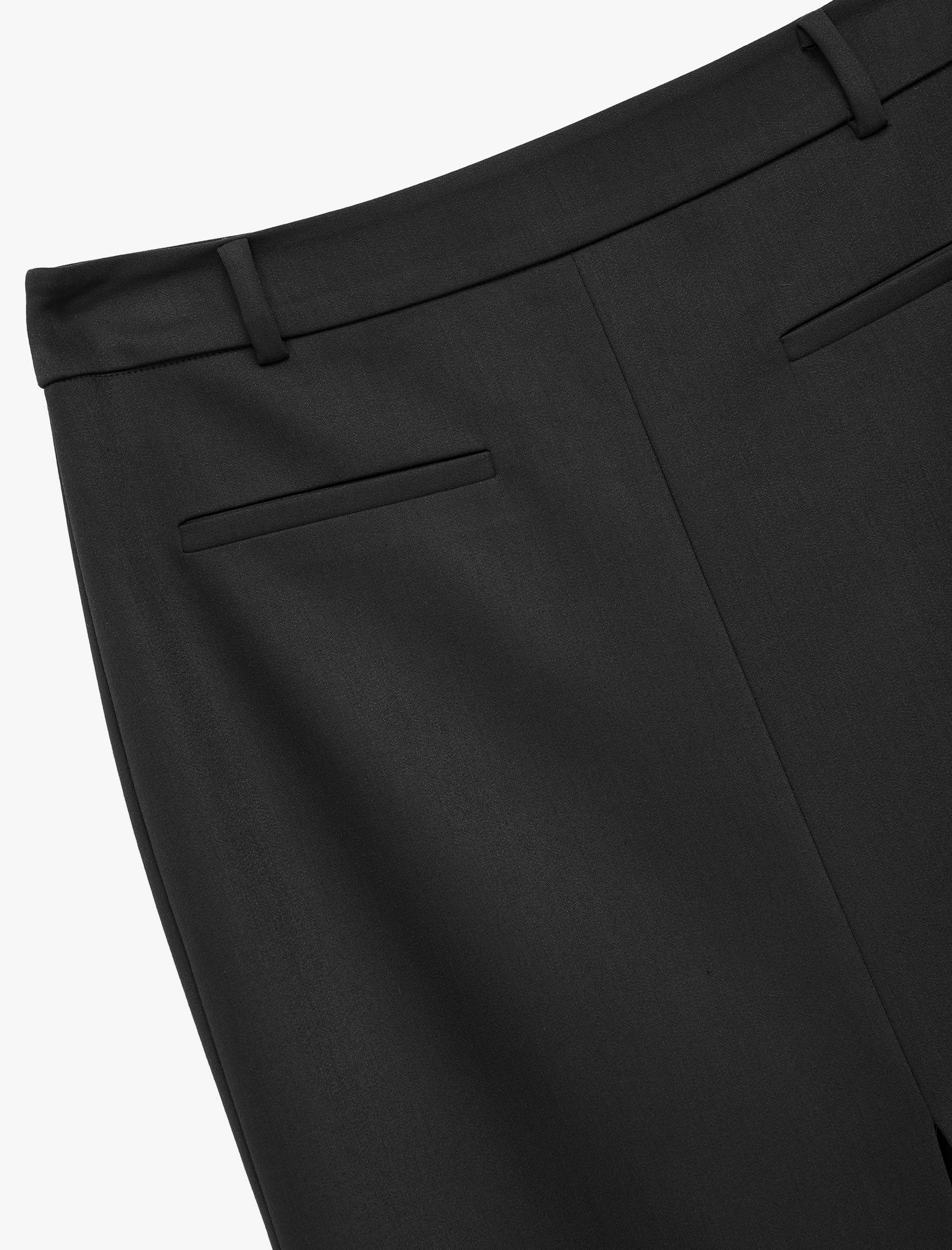   Fleto Cepli Yırtmaç Detaylı Midi Kalem Etek