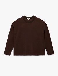Uzun Kollu Bisiklet Yaka Basic Sweatshirt