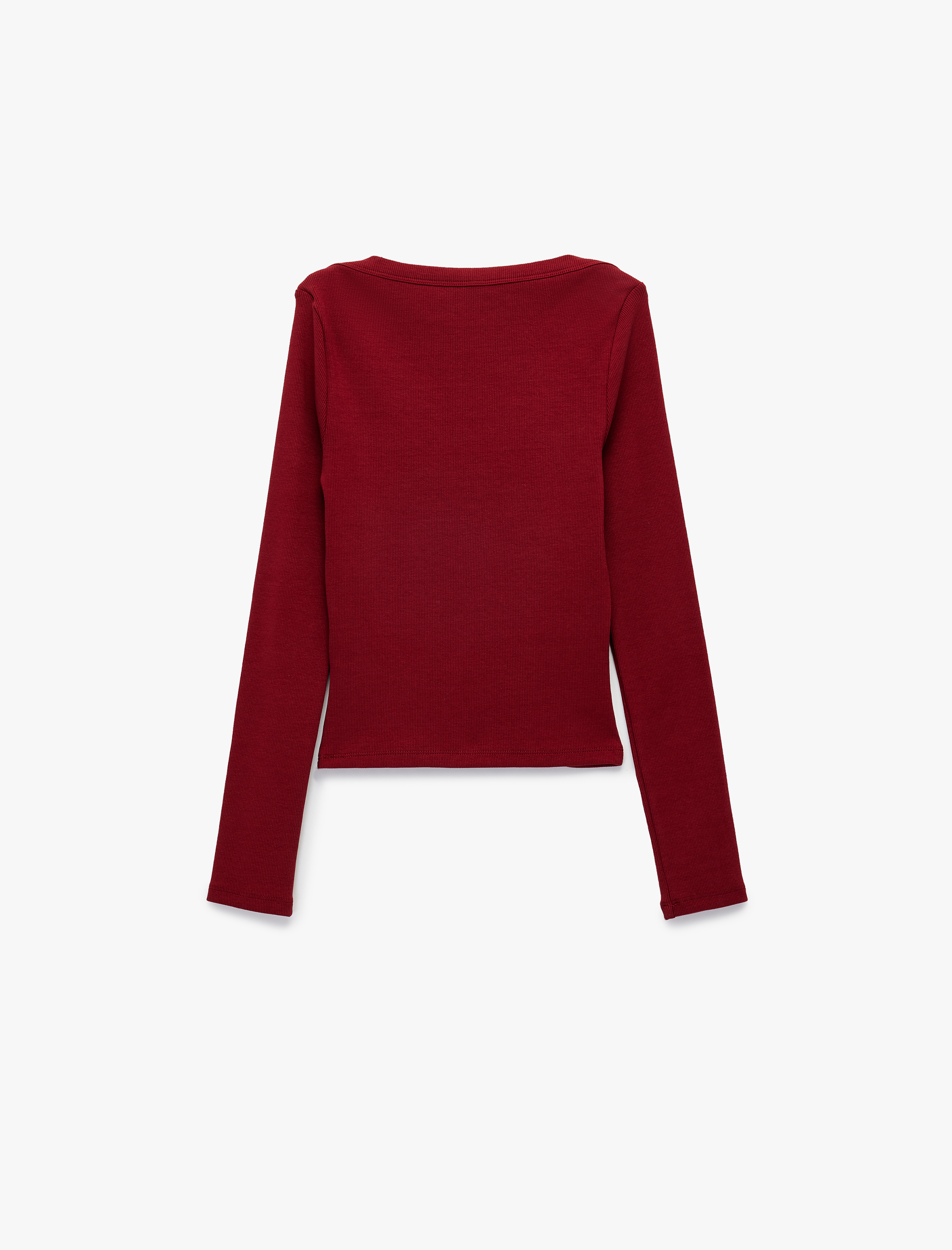   Pamuklu Uzun Kollu Bisiklet Yaka Slim Fit Basic Tişört