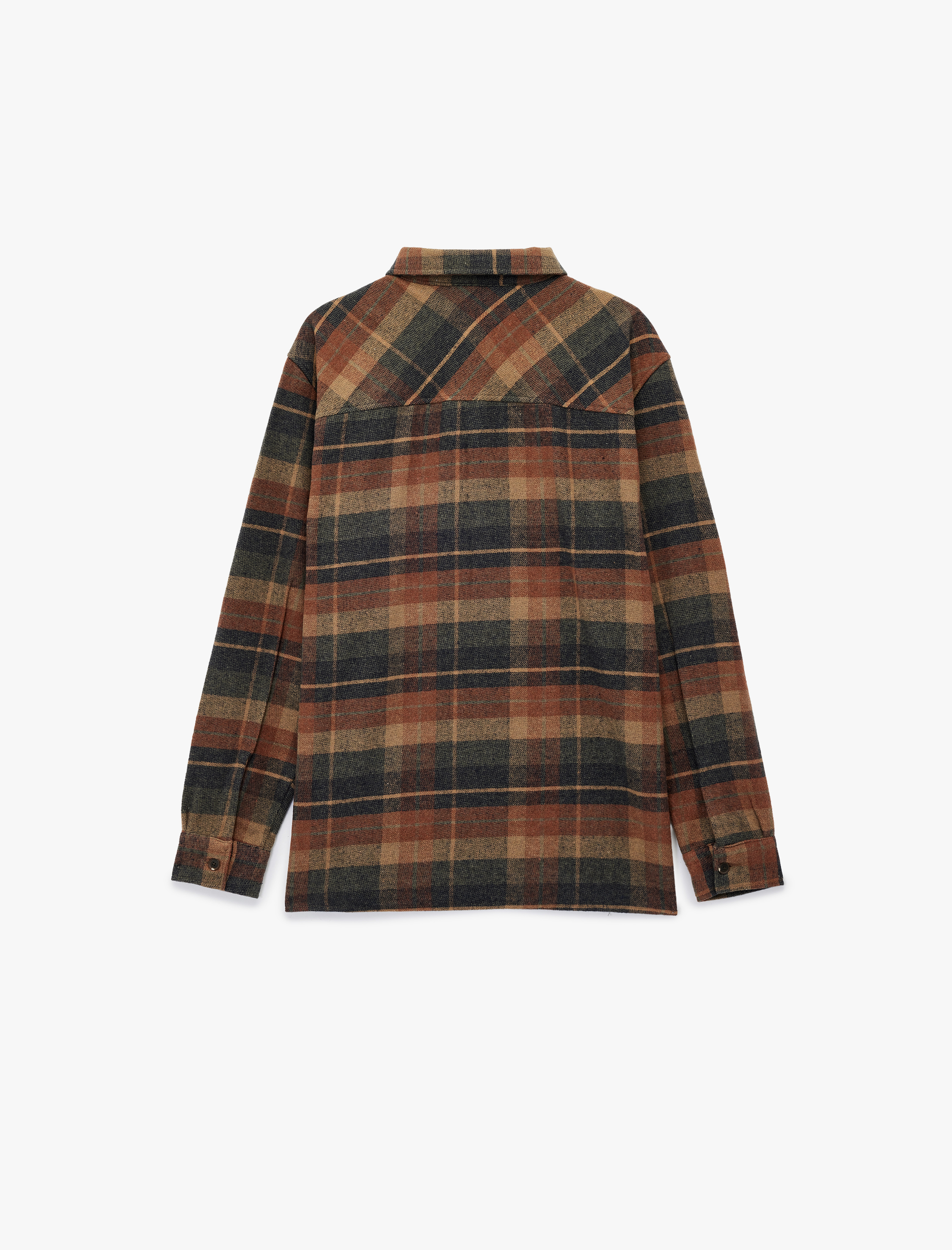   Regular Fit Uzun Kollu Düğmeli Klasik Yaka Oduncu Gömlek