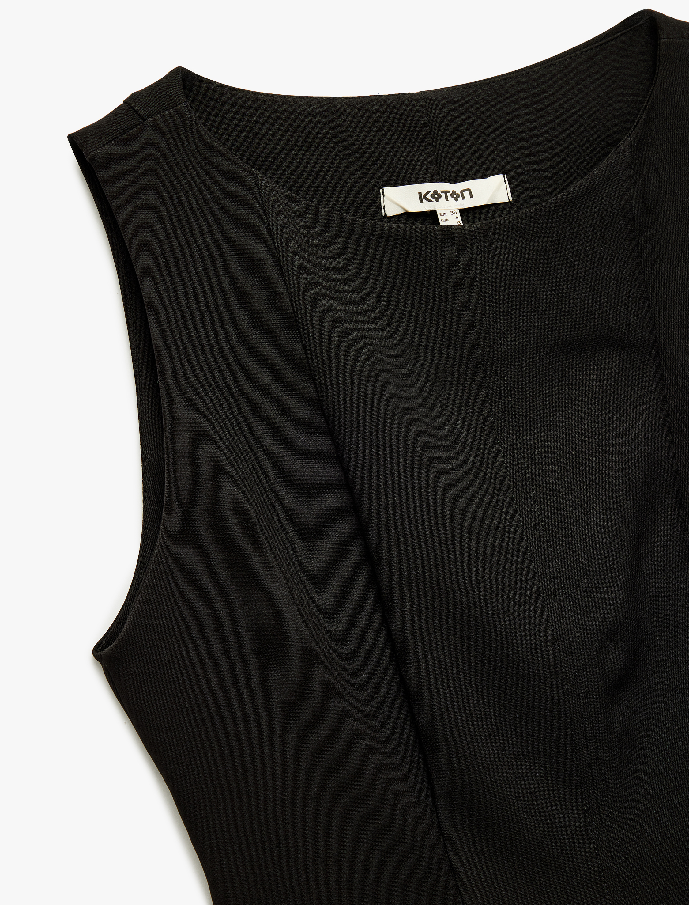   Dar Kalıp Bisiklet Yaka Kolsuz Peplum Bluz