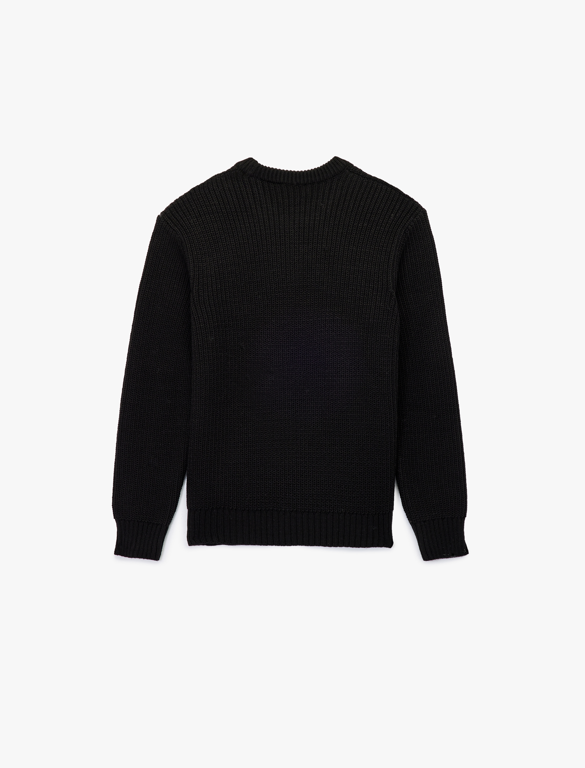   Uzun Kollu Dokulu Bisiklet Yaka Triko Kazak