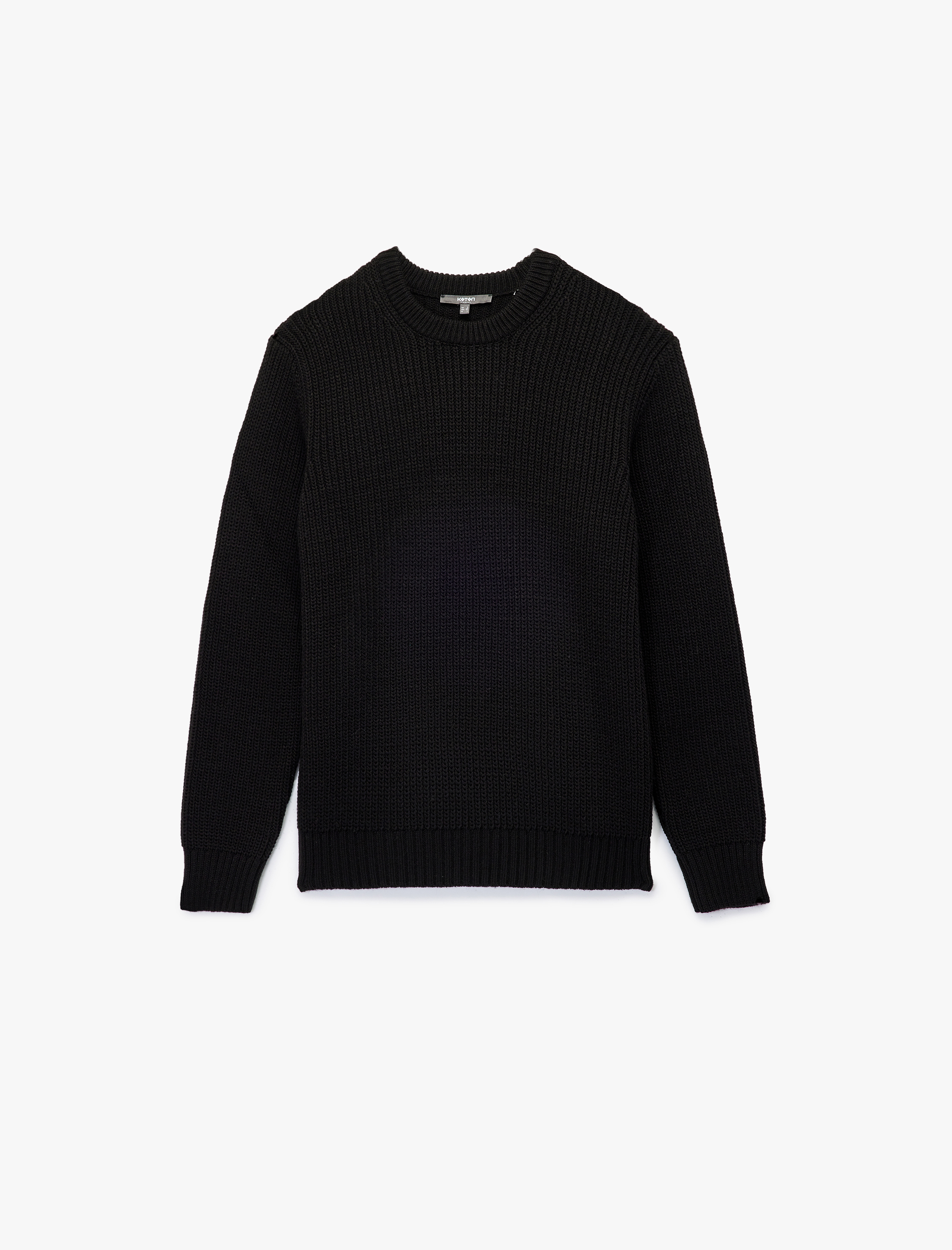   Uzun Kollu Dokulu Bisiklet Yaka Triko Kazak