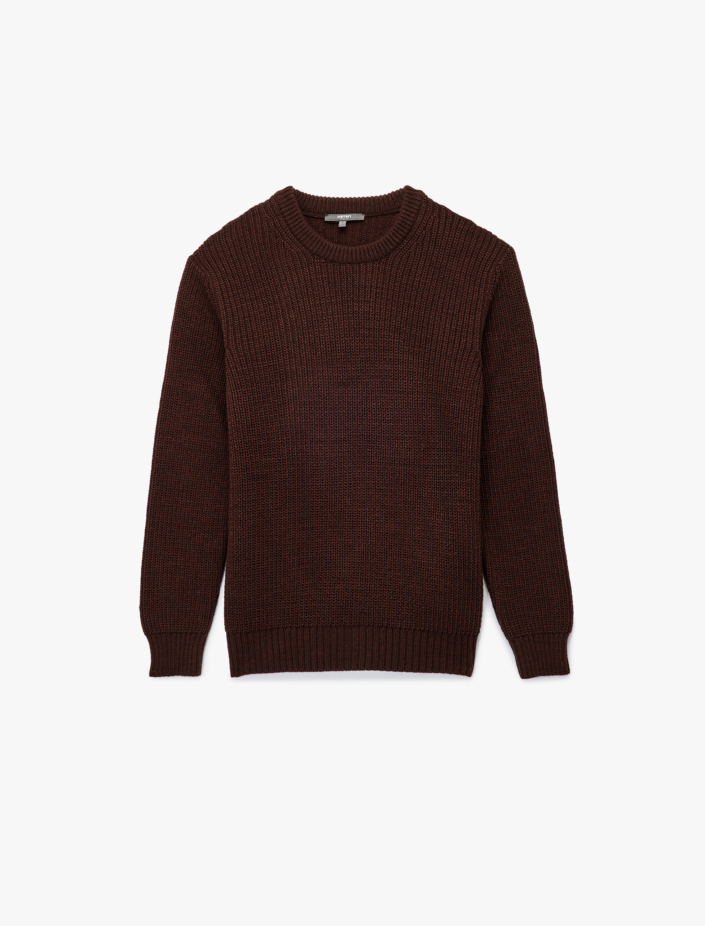   Uzun Kollu Dokulu Bisiklet Yaka Triko Kazak