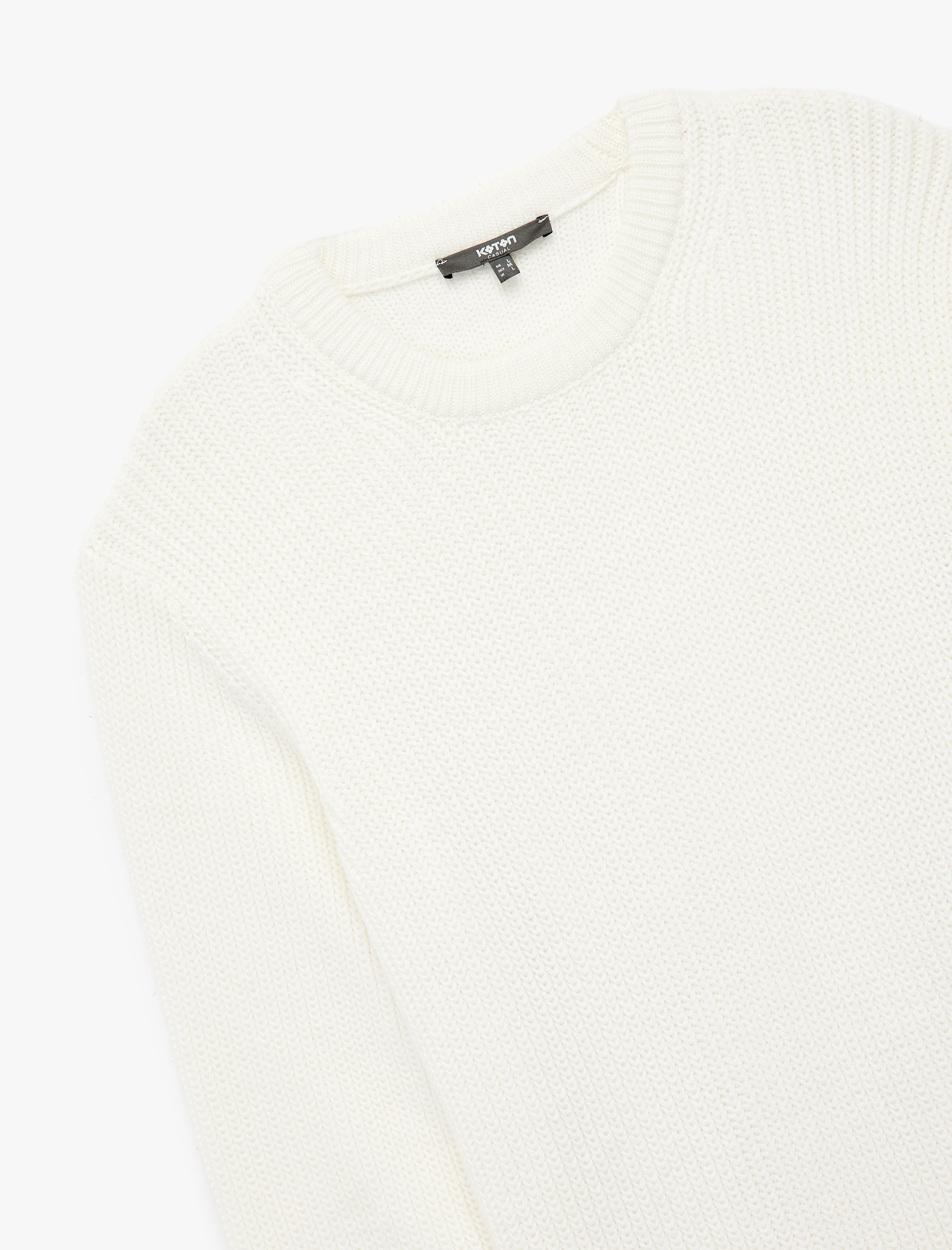   Uzun Kollu Dokulu Bisiklet Yaka Triko Kazak