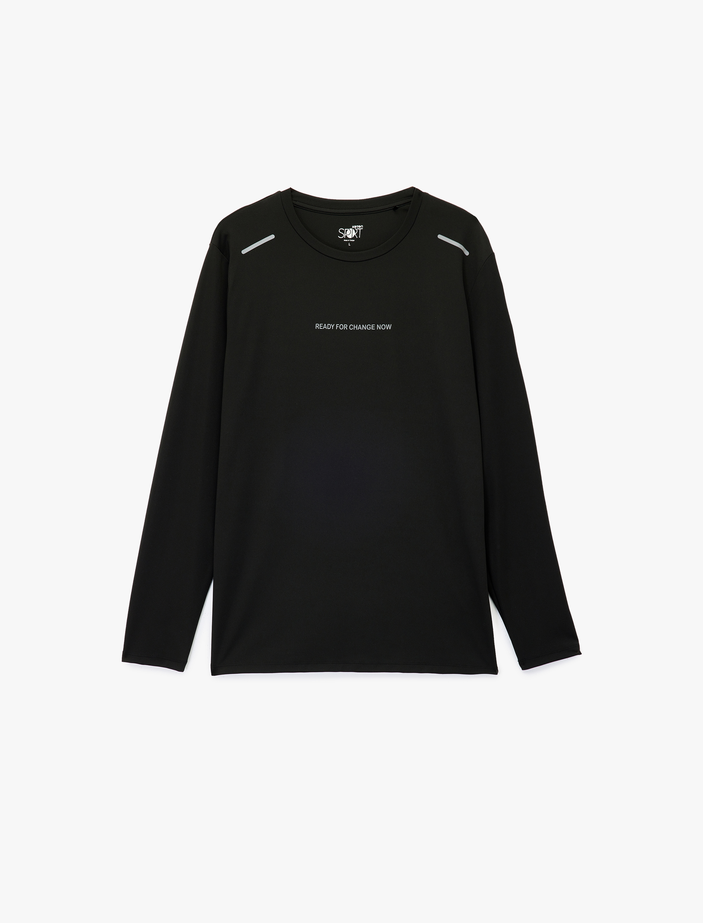   Uzun Kollu Baskılı Bisiklet Yaka Spor Tişört