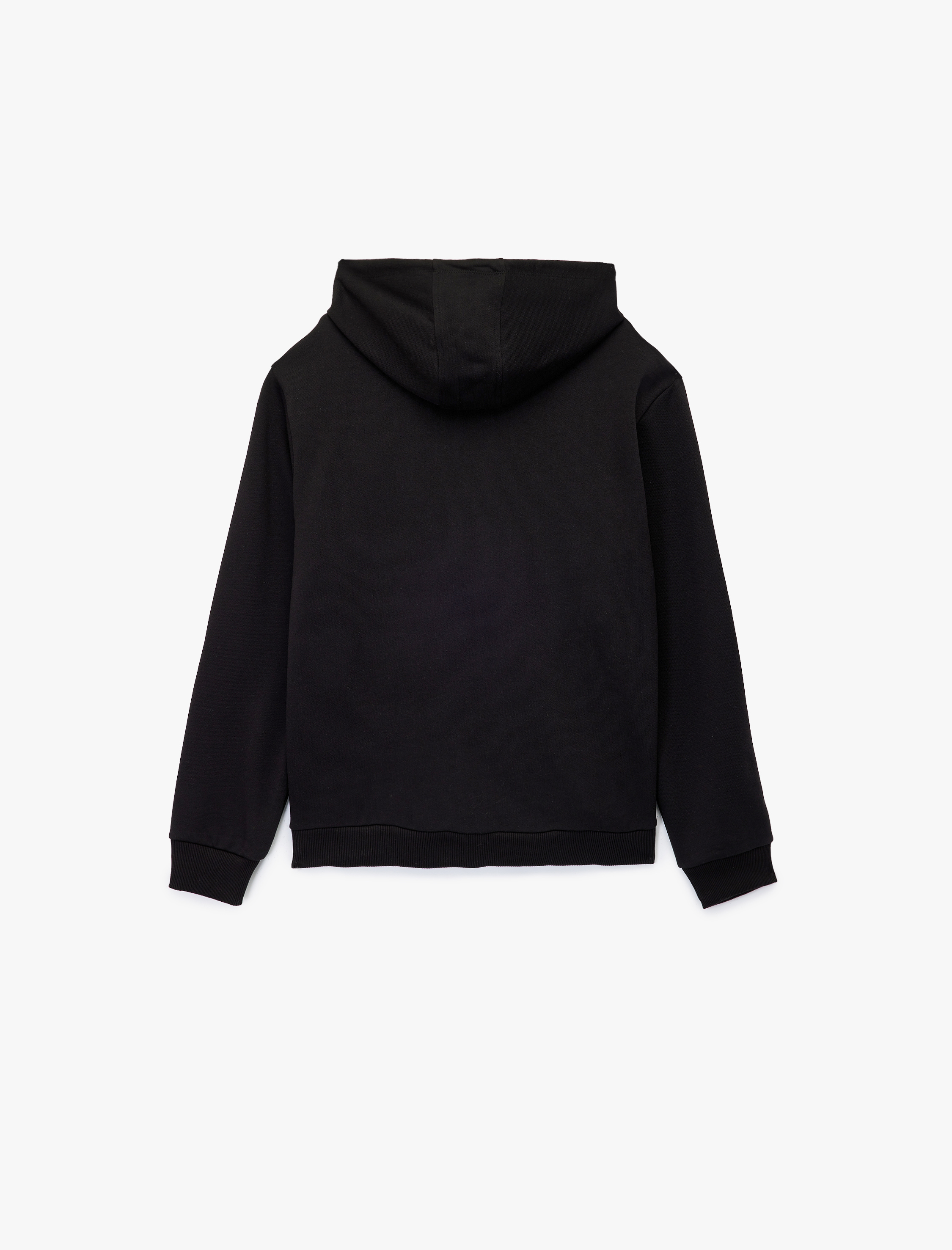   Pamuklu Uzun Kollu Fermuarlı Cep Detaylı Kapüşonlu Hırka