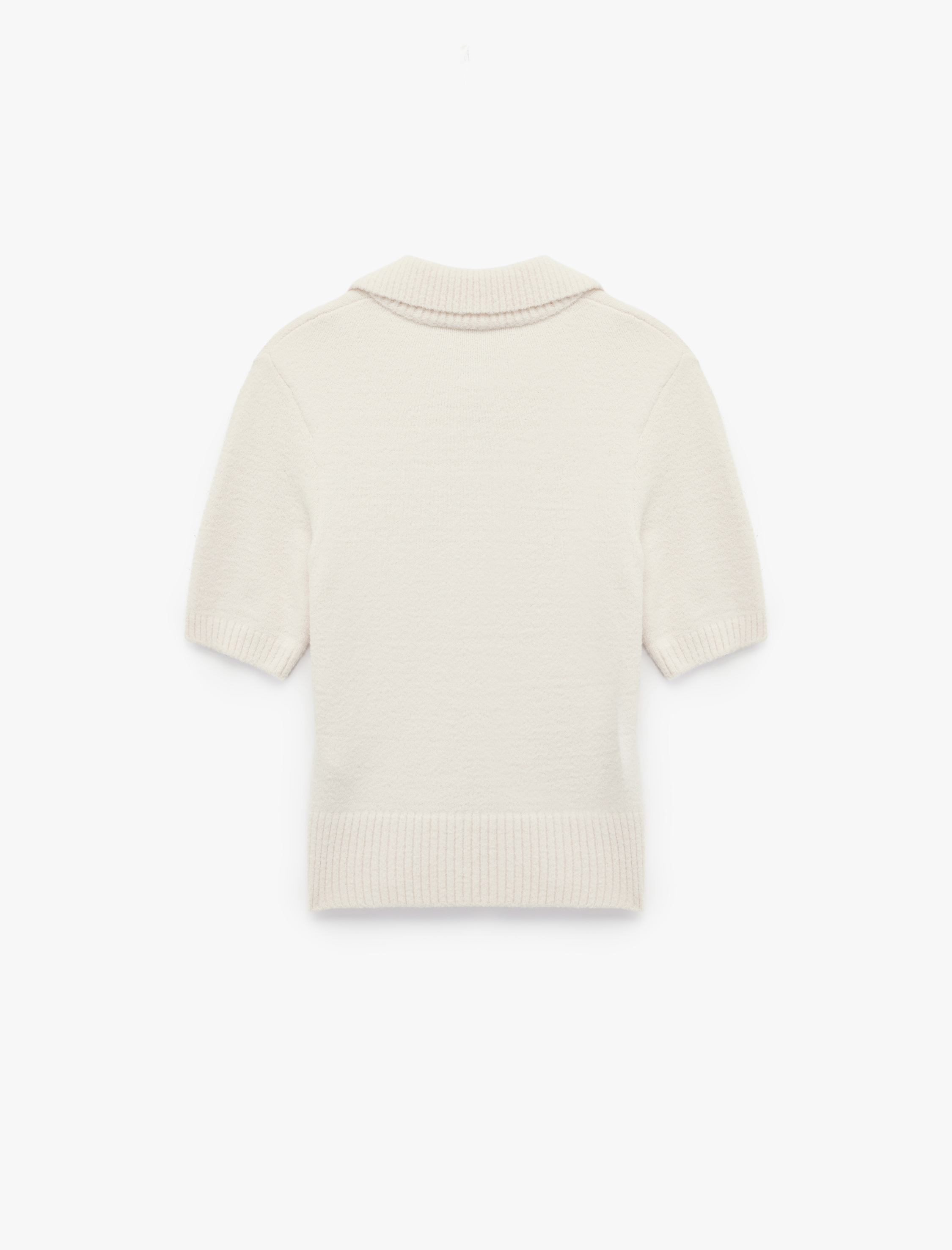   Düğmeli Kısa Kollu Polo Yaka Triko Peluş Hırka