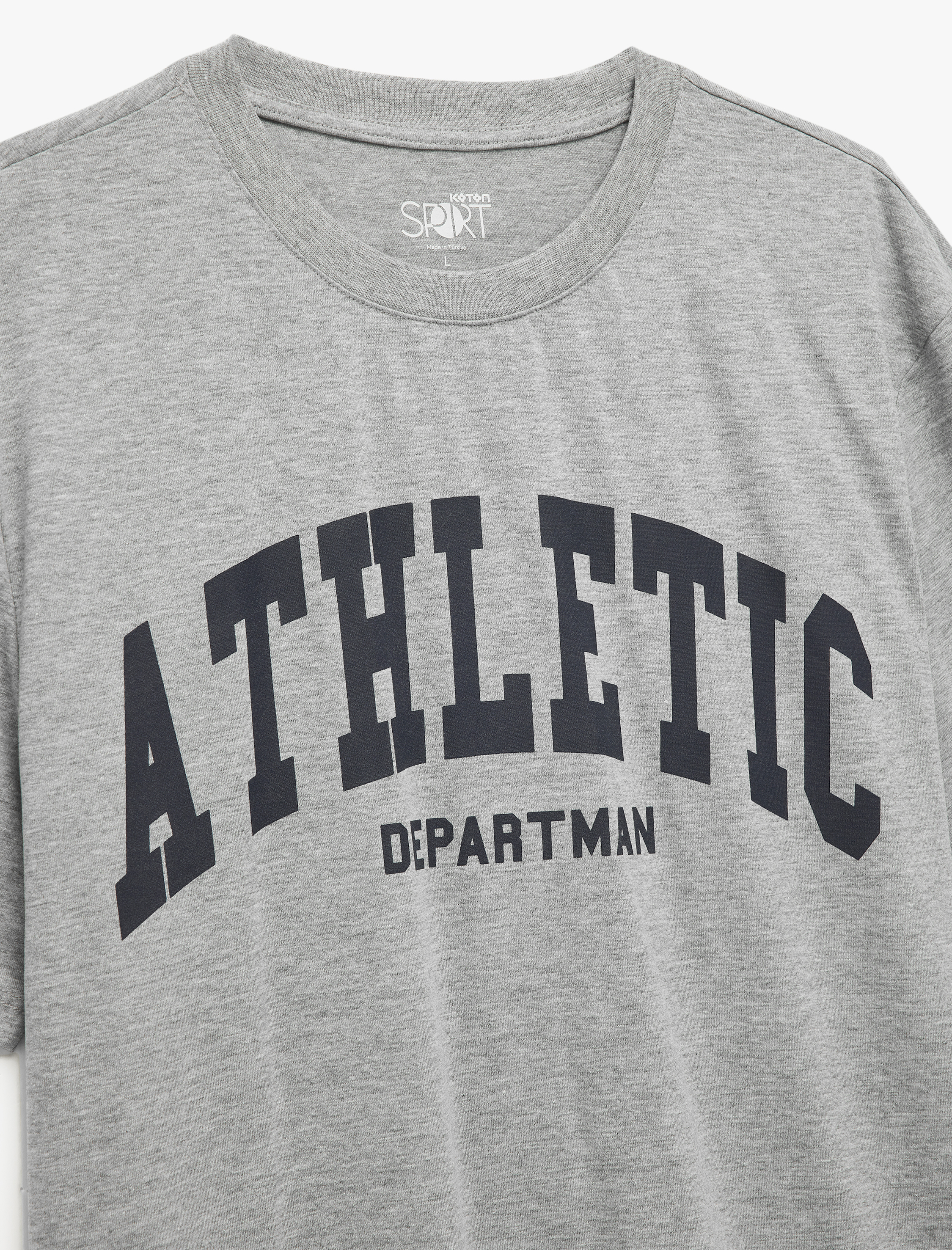   Kısa Kollu Bisiklet Yaka Baskılı Oversize Spor Tişört