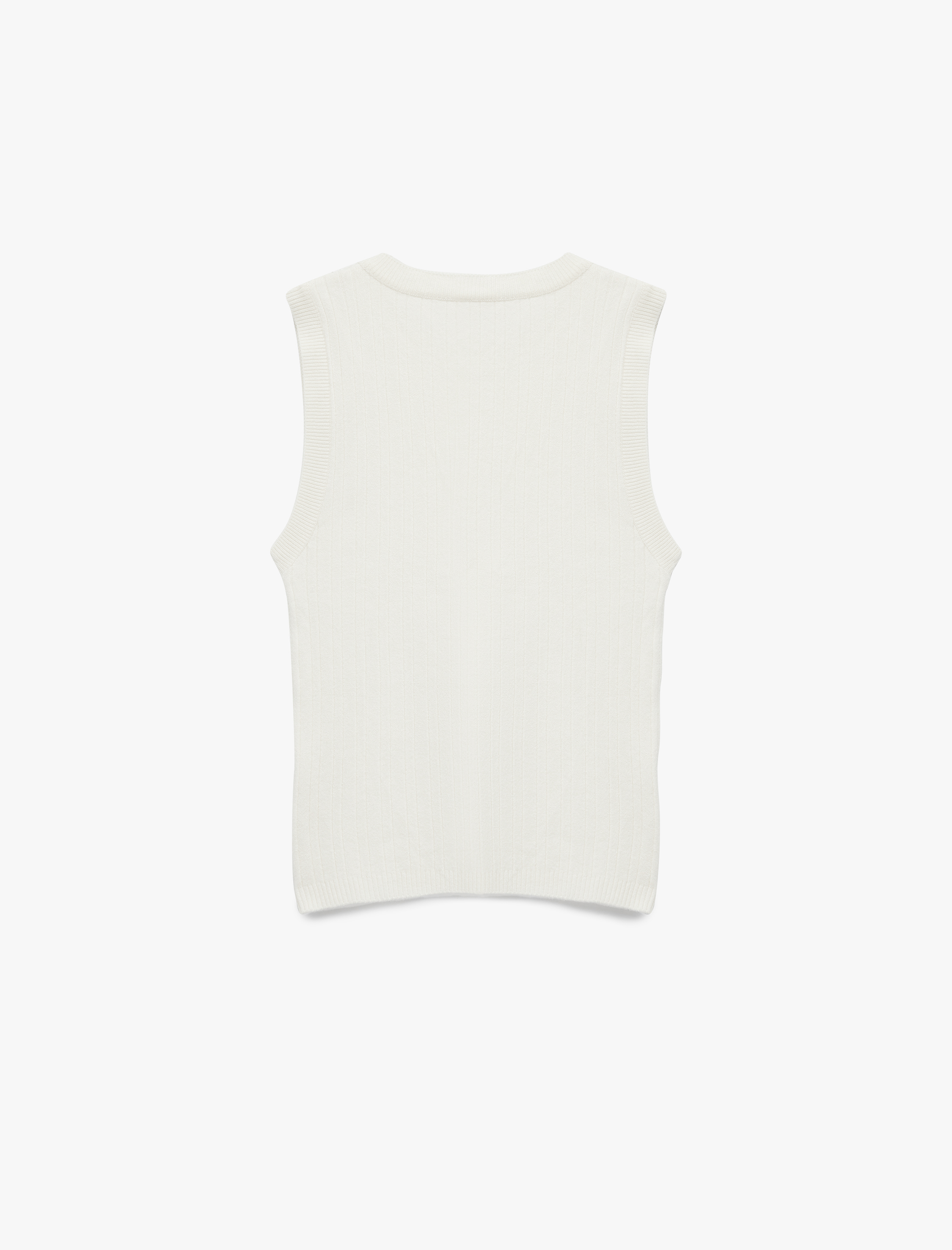   Bisiklet Yaka Kolsuz Triko Süveter