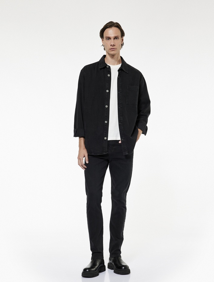  Slim Fit Cepli Pamuklu Jean Pantolon - Slim Fit Bread Jeans