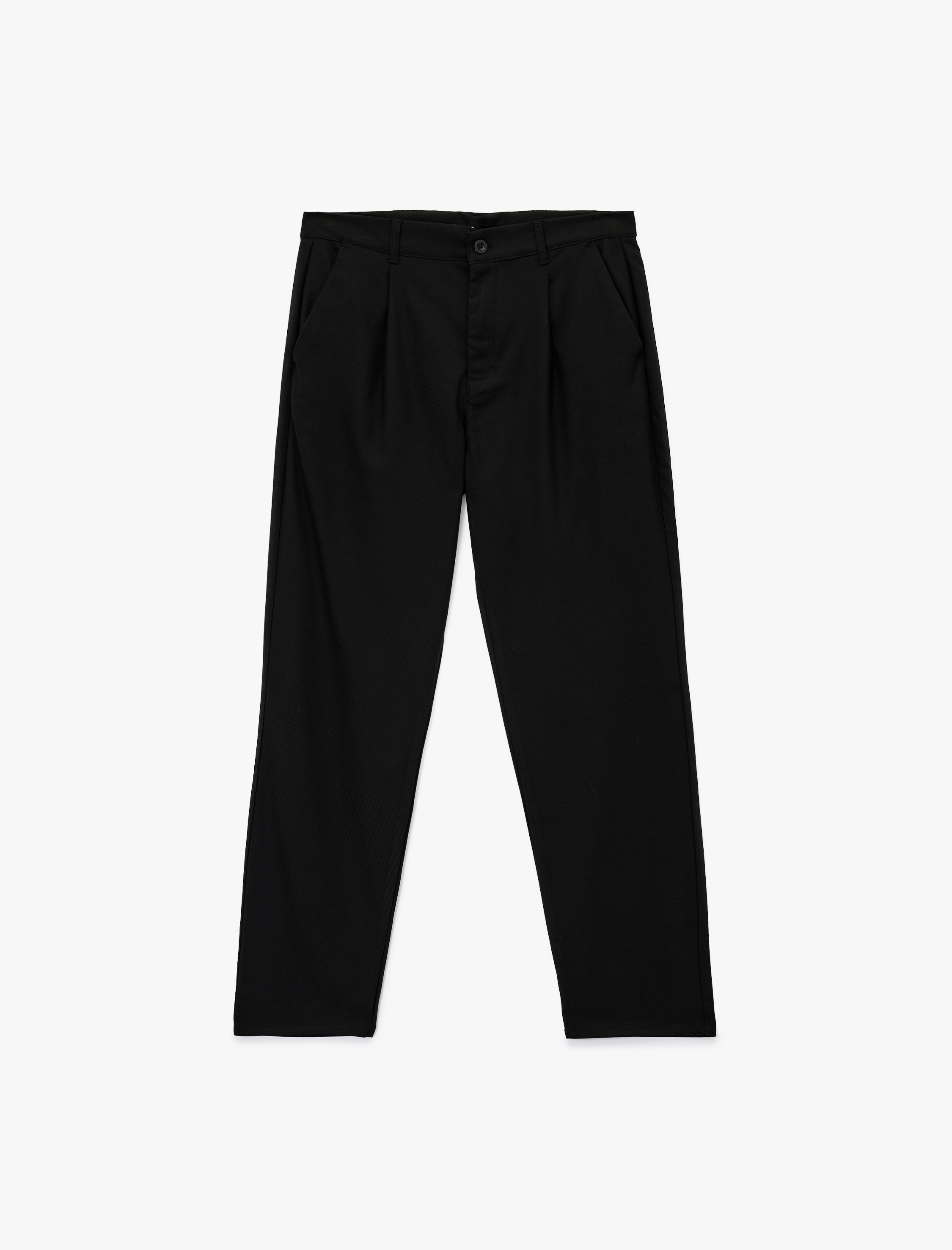   Rahat Kalıp Pile Detaylı Cepli Uzun Chino Pantolon